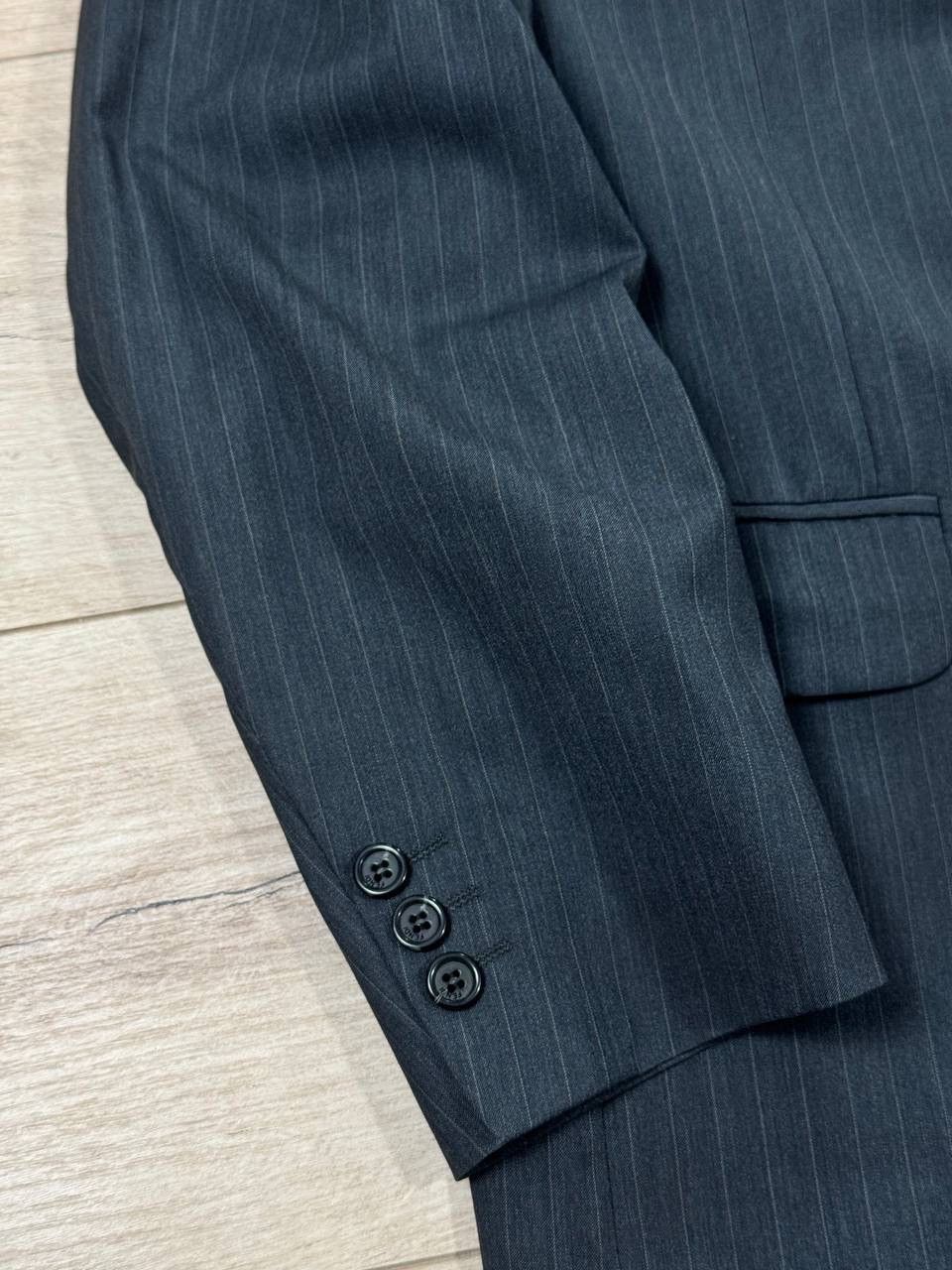 Fendi Vtg Fendi Uomo Pinstripe Suit Jacket Blazer Gray Wool Size 44L - 2 Thumbnail