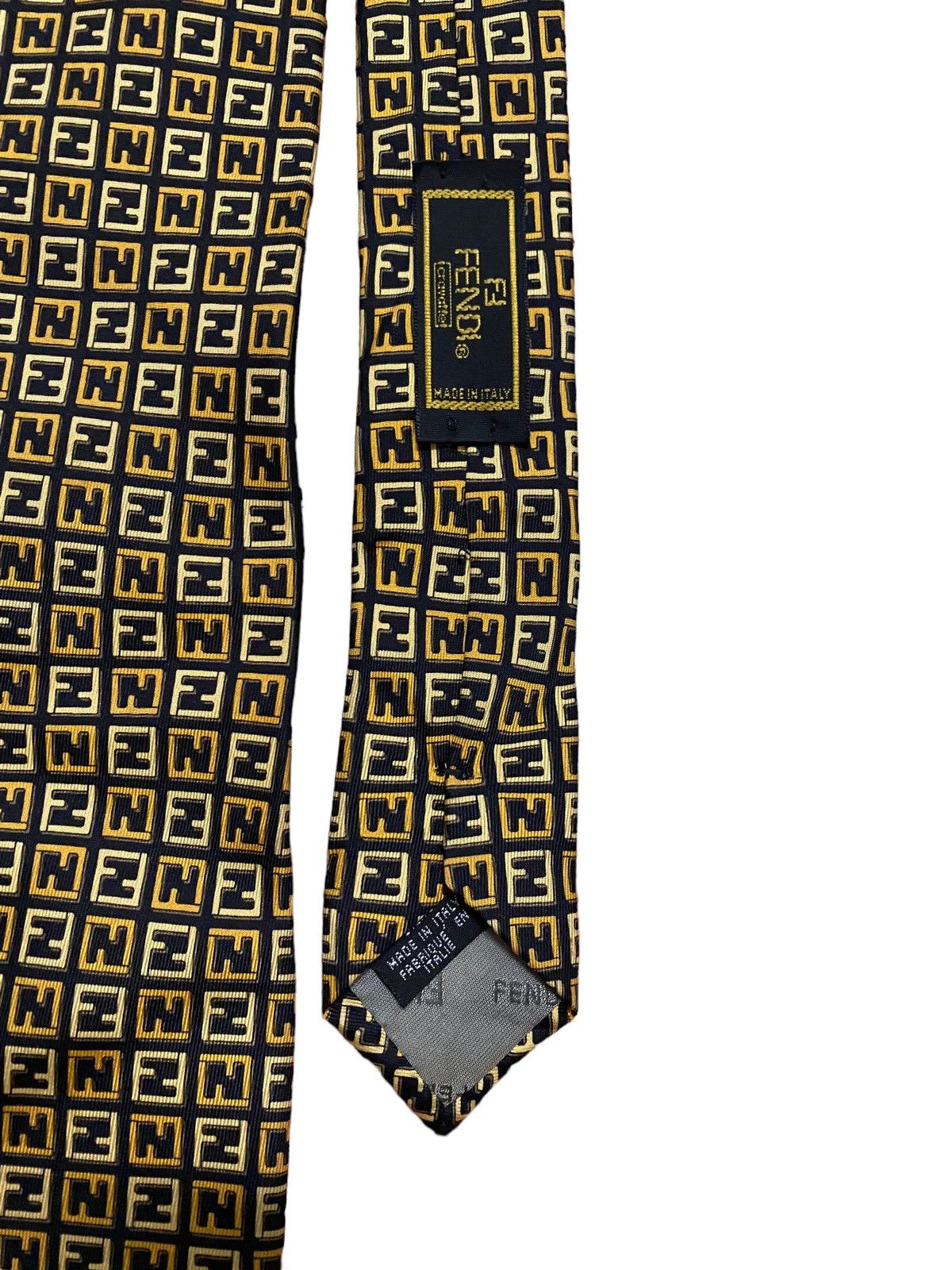 Vintage Fendi Cravatte Monogram Logo Tie 90s