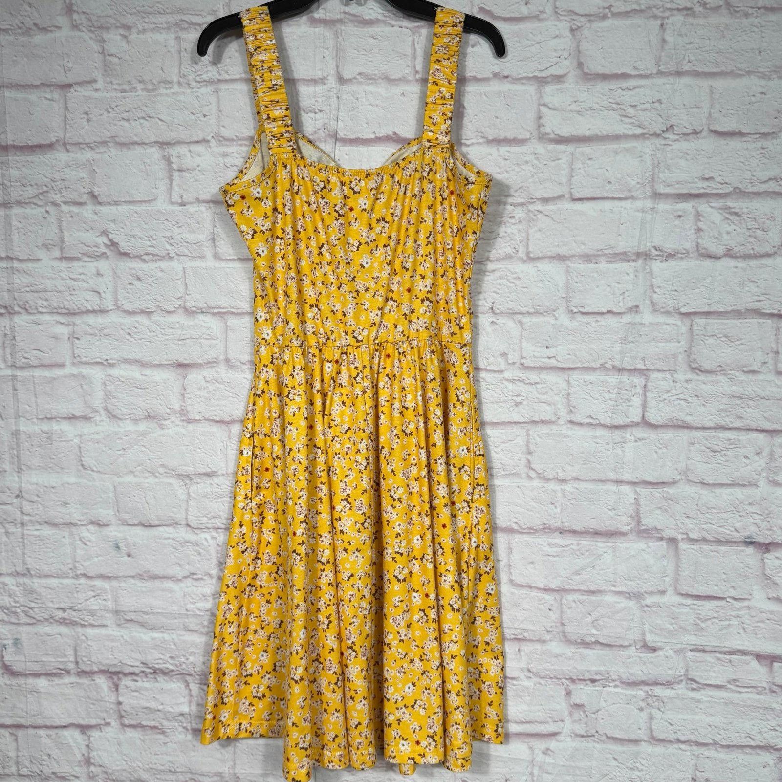 Other HUHOT Medium Yellow Floral Summer Dress Size M / US 6-8 / IT 42-44 - 6 Thumbnail