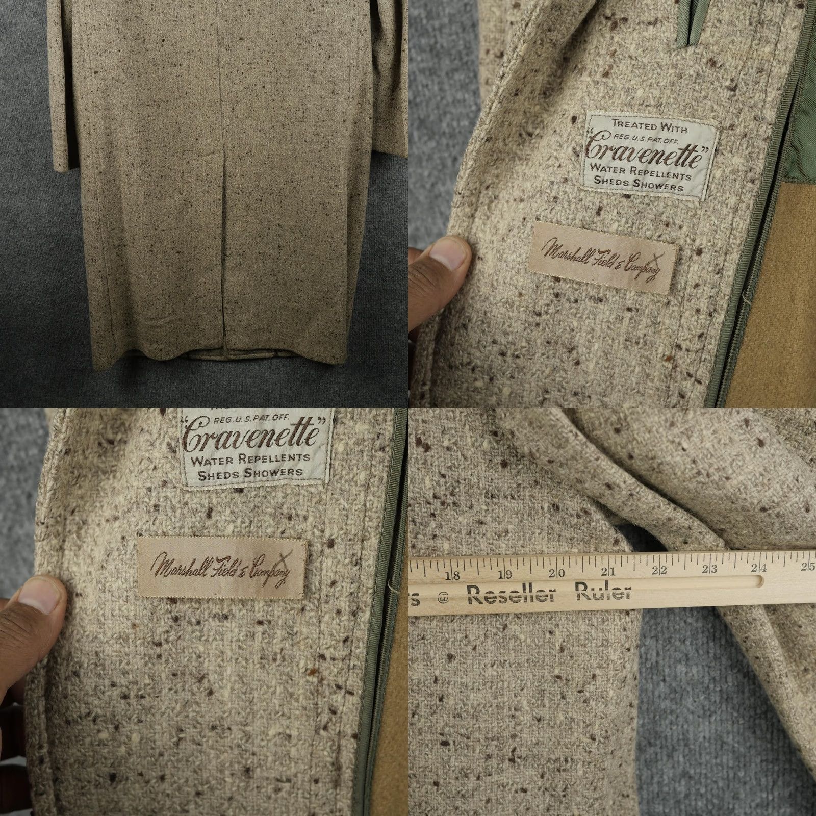 Vintage VINTAGE Marshall Field & Company Coat Mens 40 Wool Tweed Overcoat Cravenette Size US XXS / EU 40 - 8 Thumbnail