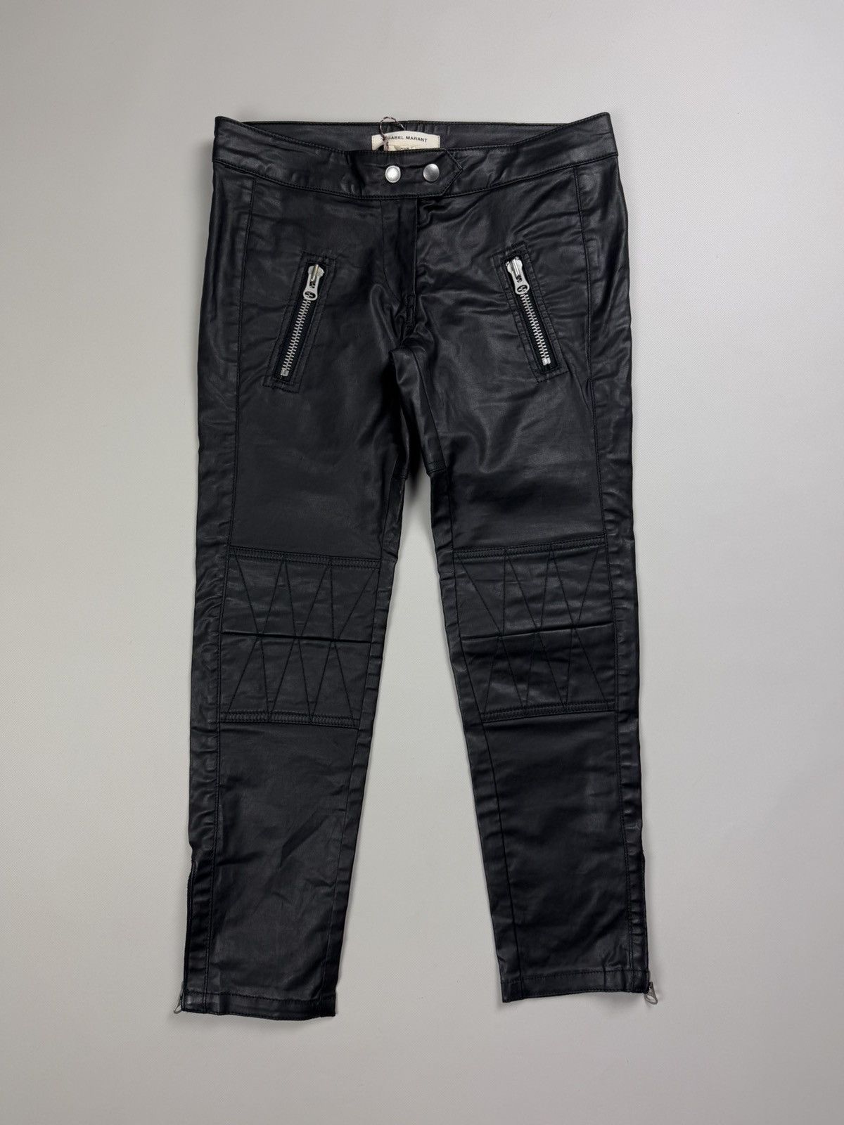 Isabel Marant Isabel Marant Pour H&M Coated Denim Biker Cropped Jeans Size 27" / US 4 / IT 40 - 1 Thumbnail