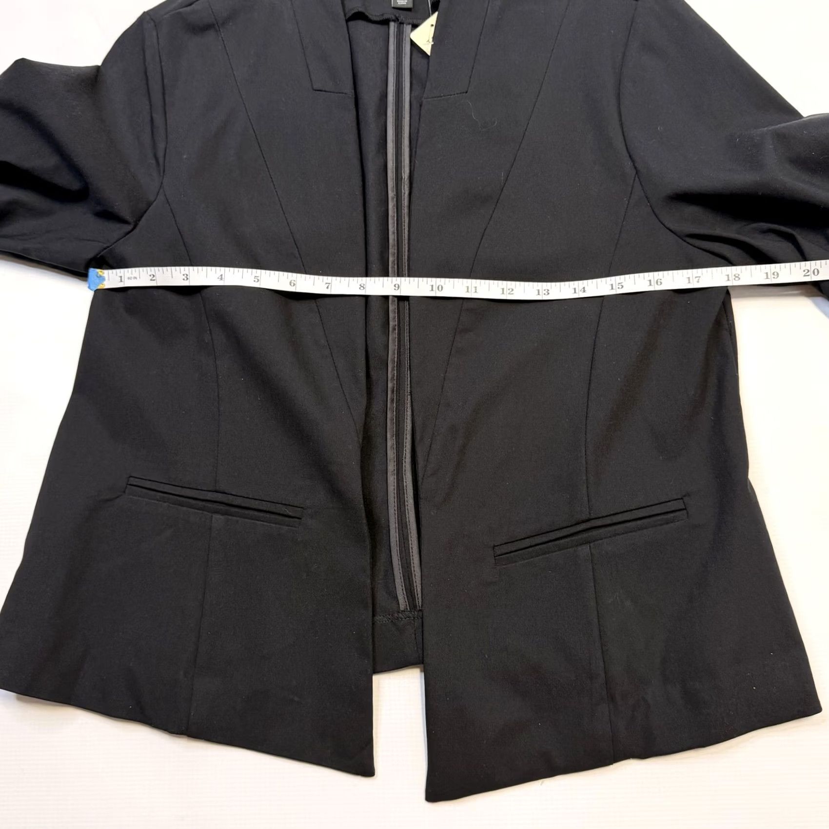 Torrid Torrid Deluxe Stretch Blazer Jacket Womens 0 Black Open Front 3/4 Sleeve Ruched Size XS / US 0-2 / IT 36-38 - 5 Thumbnail