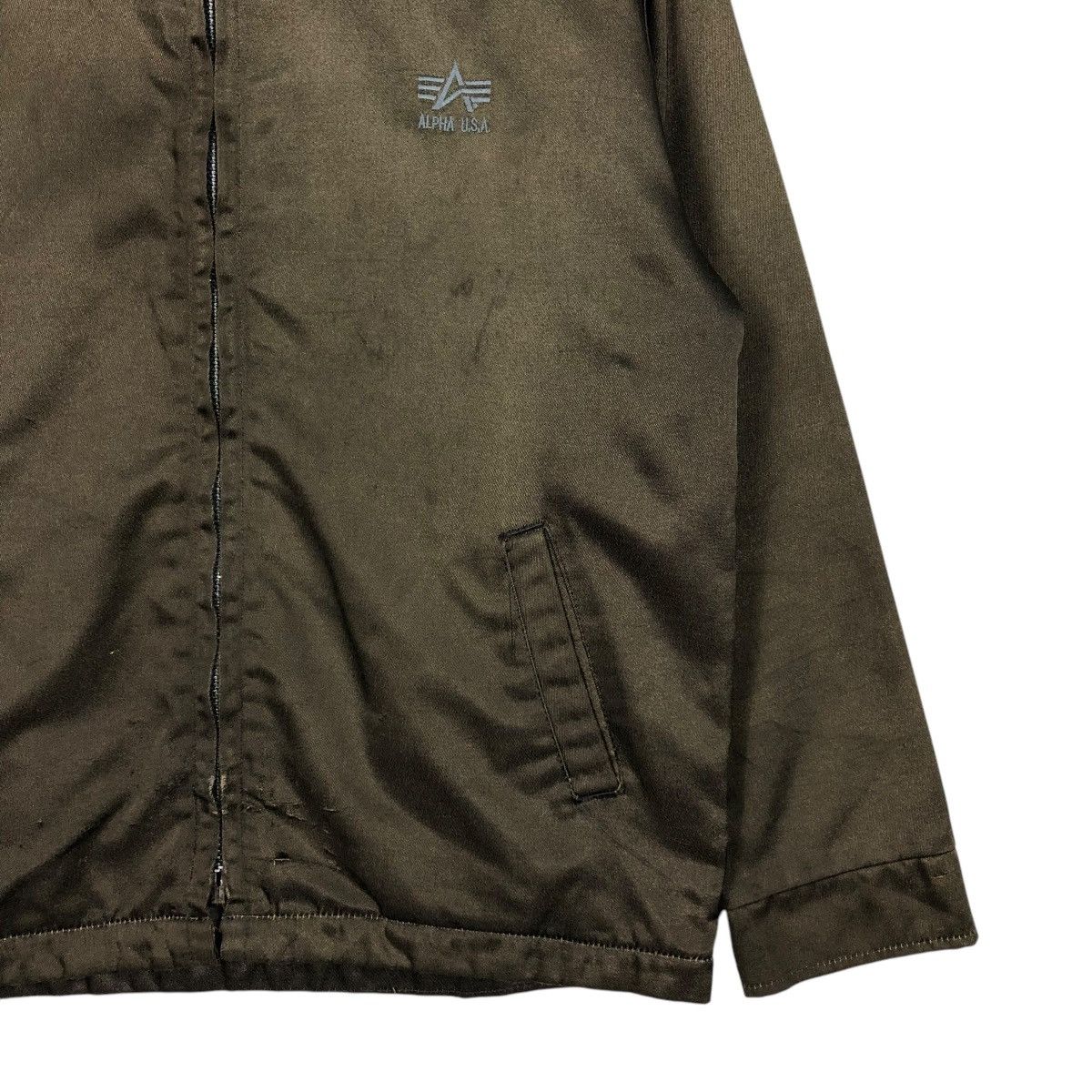 Alpha Industries 🔥VINTAGE ZIPPER JACKET BOMBER ALPHA INDUSTRIES MADE IN USA Size US M / EU 48-50 / 2 - 8 Thumbnail