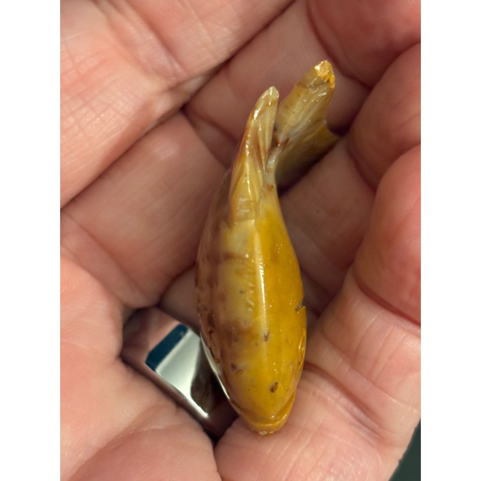 Other Carved Stone Fish Pendant Brown Tan Figurine Charm 11g Size ONE SIZE - 6 Thumbnail