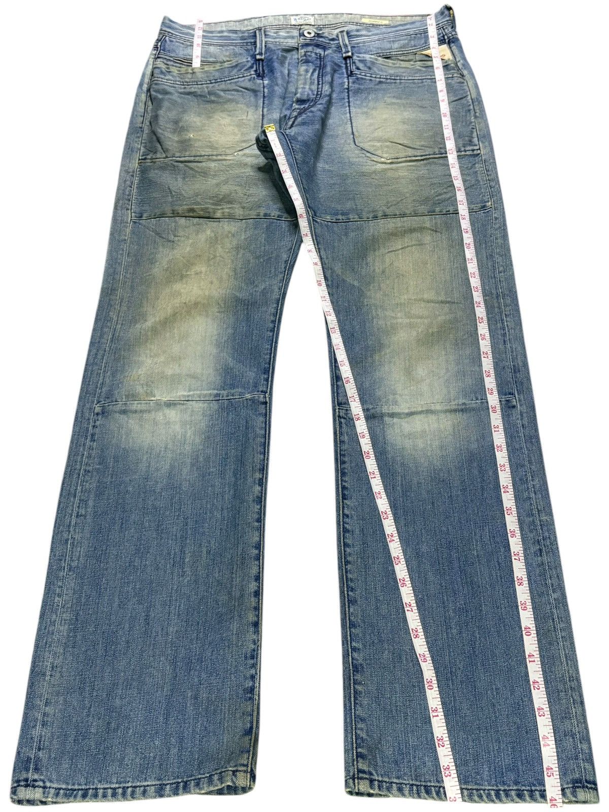 Japanese Brand Vintage Replay Button Fly Mud Wash Loose Baggy Jeans Size US 36 / EU 52 - 12 Thumbnail