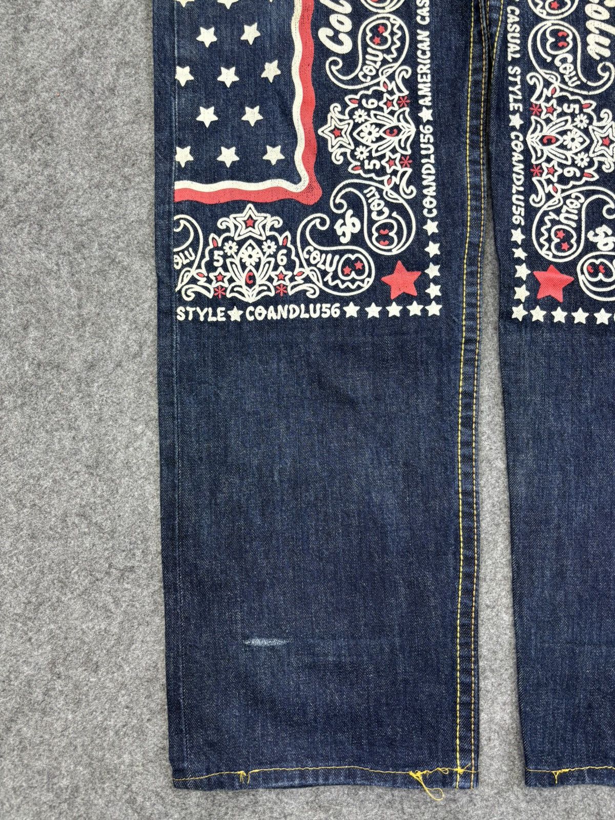 Japanese Brand CO&LU Japan Paisley Print Biker Denim F740 Size US 32 / EU 48 - 8 Thumbnail