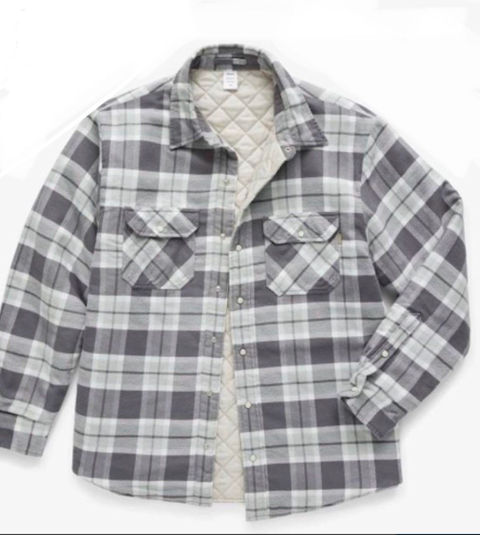 JJJJound Jjjjound Quilted Plaid Jacket Gray and White Size US L / EU 52-54 / 3 - 2 Thumbnail