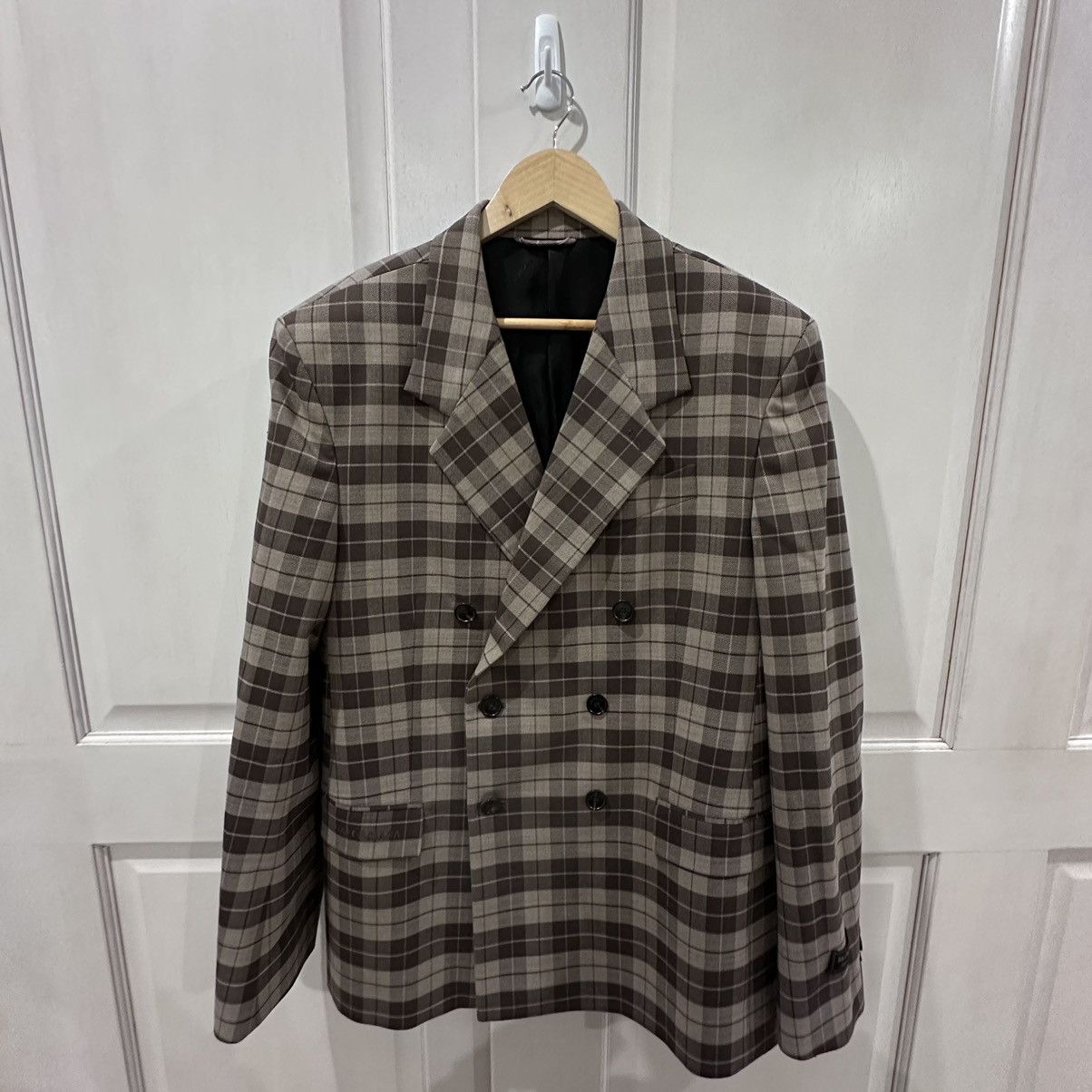 Balenciaga Balenciaga Plaid Double Breasted Boxy Tailored Jacket Size 48R - 1 Thumbnail