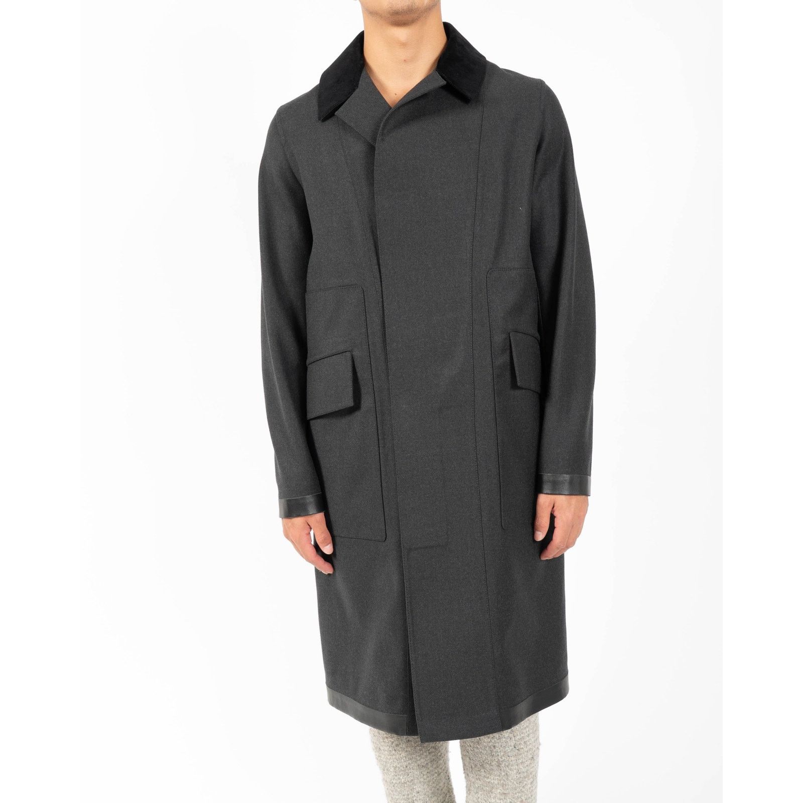 Berluti FW17 Military Coat in Grey Fleece Wool Size US S / EU 44-46 / 1 - 1 Thumbnail
