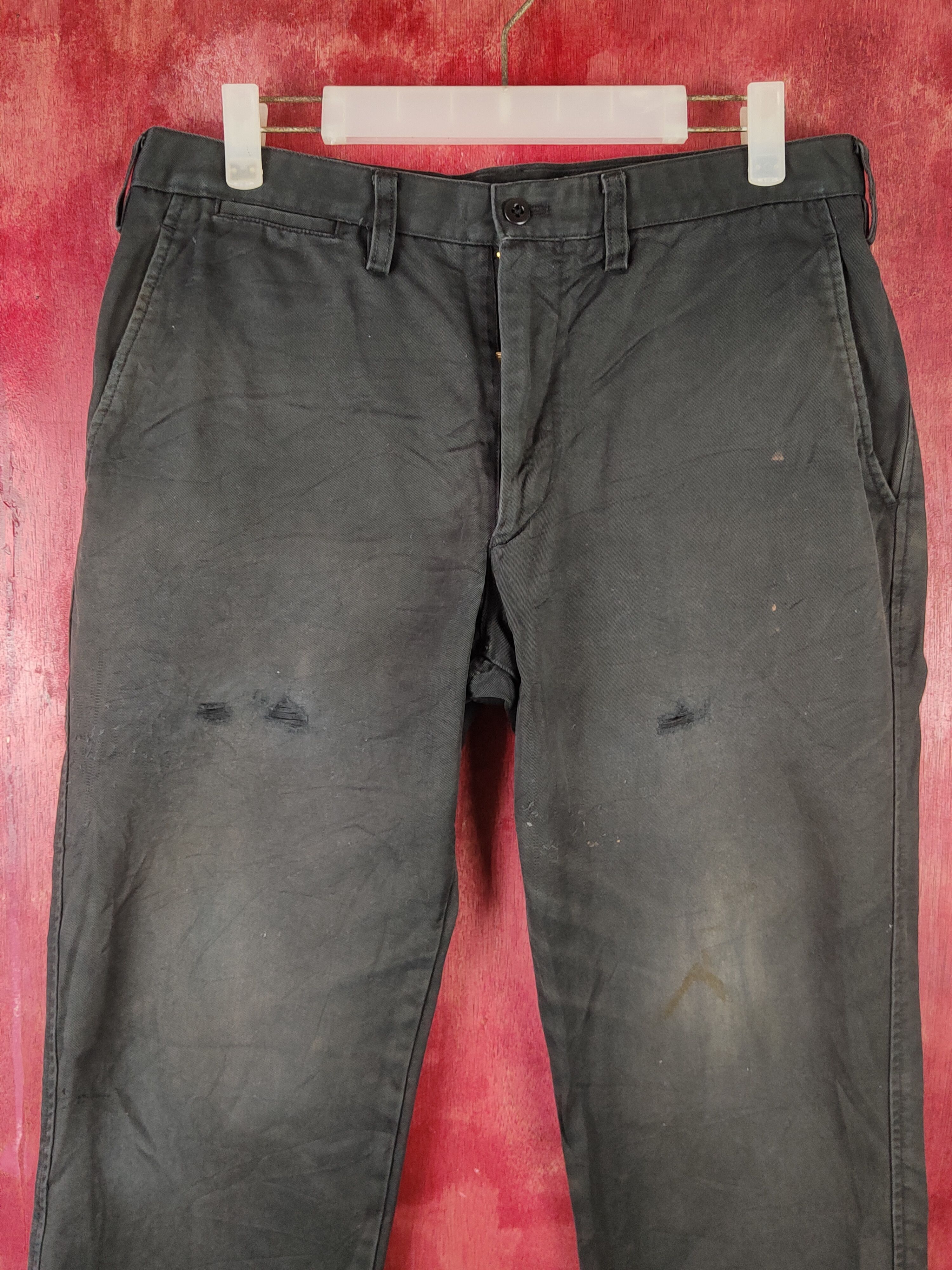 Japanese Brand Uniqlo Black Faded vintage Casual Pants #S2265 Size US 32 / EU 48 - 2 Thumbnail
