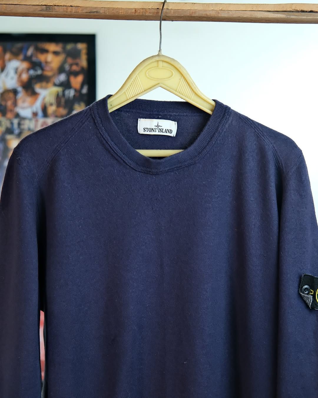 Stone Island × Vintage Y2k Stone Island Tag Blue Sweatshirt Size US M / EU 48-50 / 2 - 2 Thumbnail