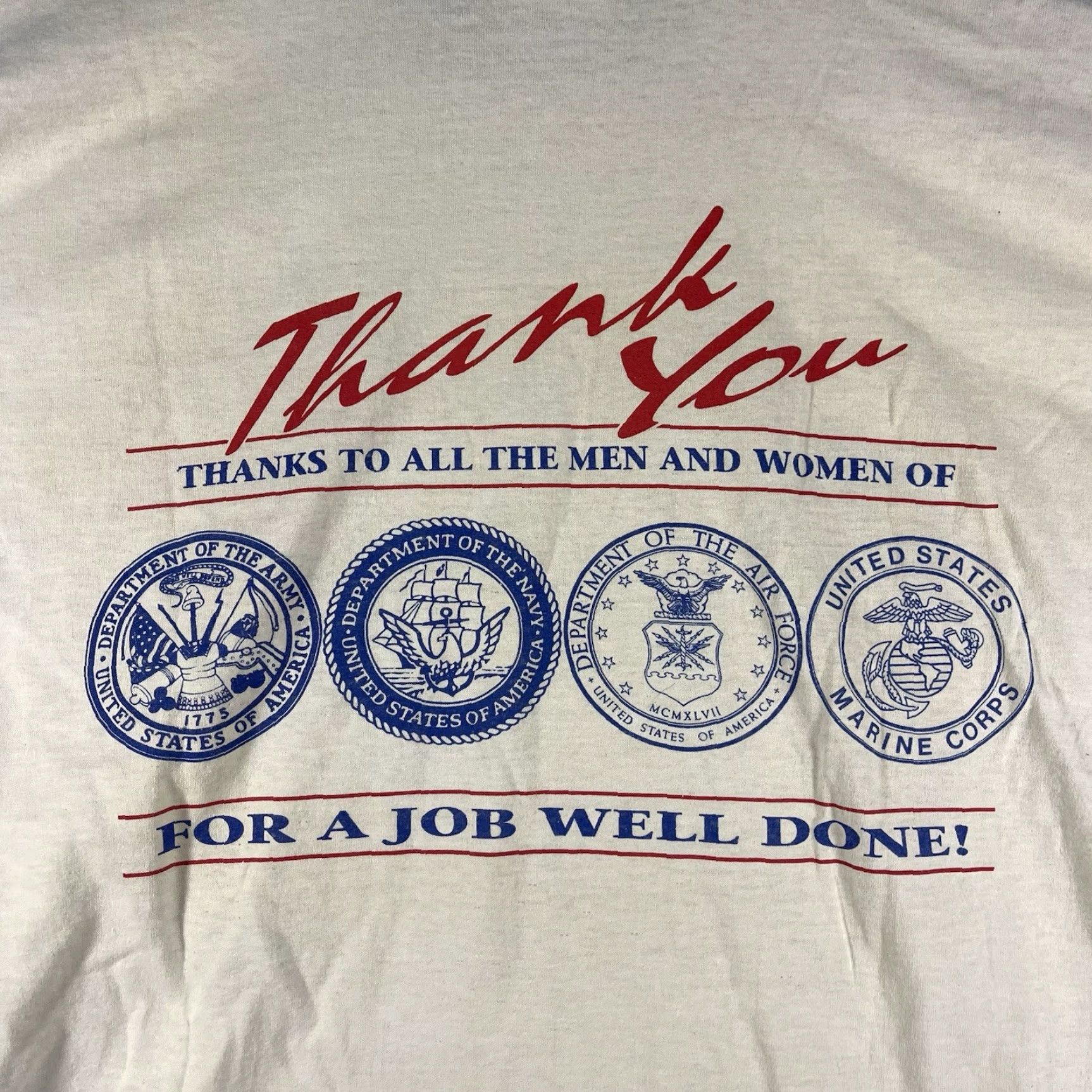 Hanes VINTAGE Hanes Operation Desert Storm Eagle T-Shirt Mens XL White 90s Military USA Support Troops Size US XL / EU 56 / 4 - 6 Thumbnail