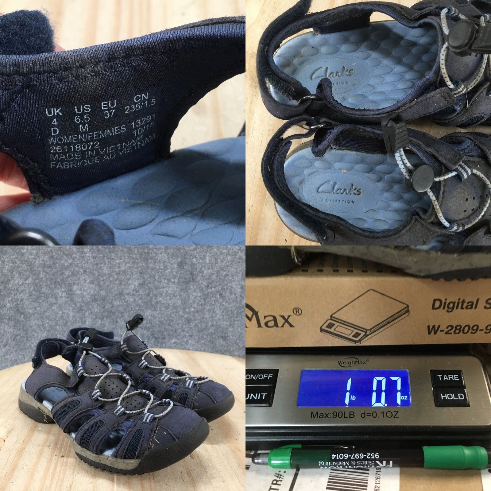 Clarks Clarks Sandals Womens 6.5 M Tuvia Maddee Fisherman Hiking Flats Blue Closed Toe Shoes Size US 7 / IT 37 - 10 Thumbnail