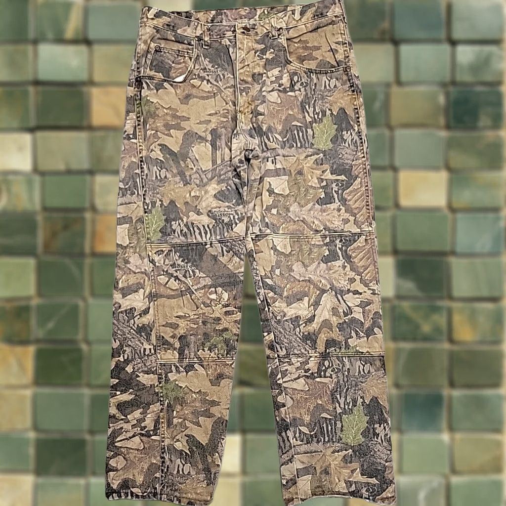 Wrangler VTG Wrangler Camouflage Jeans Mens 36x30 Brown Mossy Oak Forest Floor Double Knee Pant Size US 36 / EU 52 - 1 Thumbnail