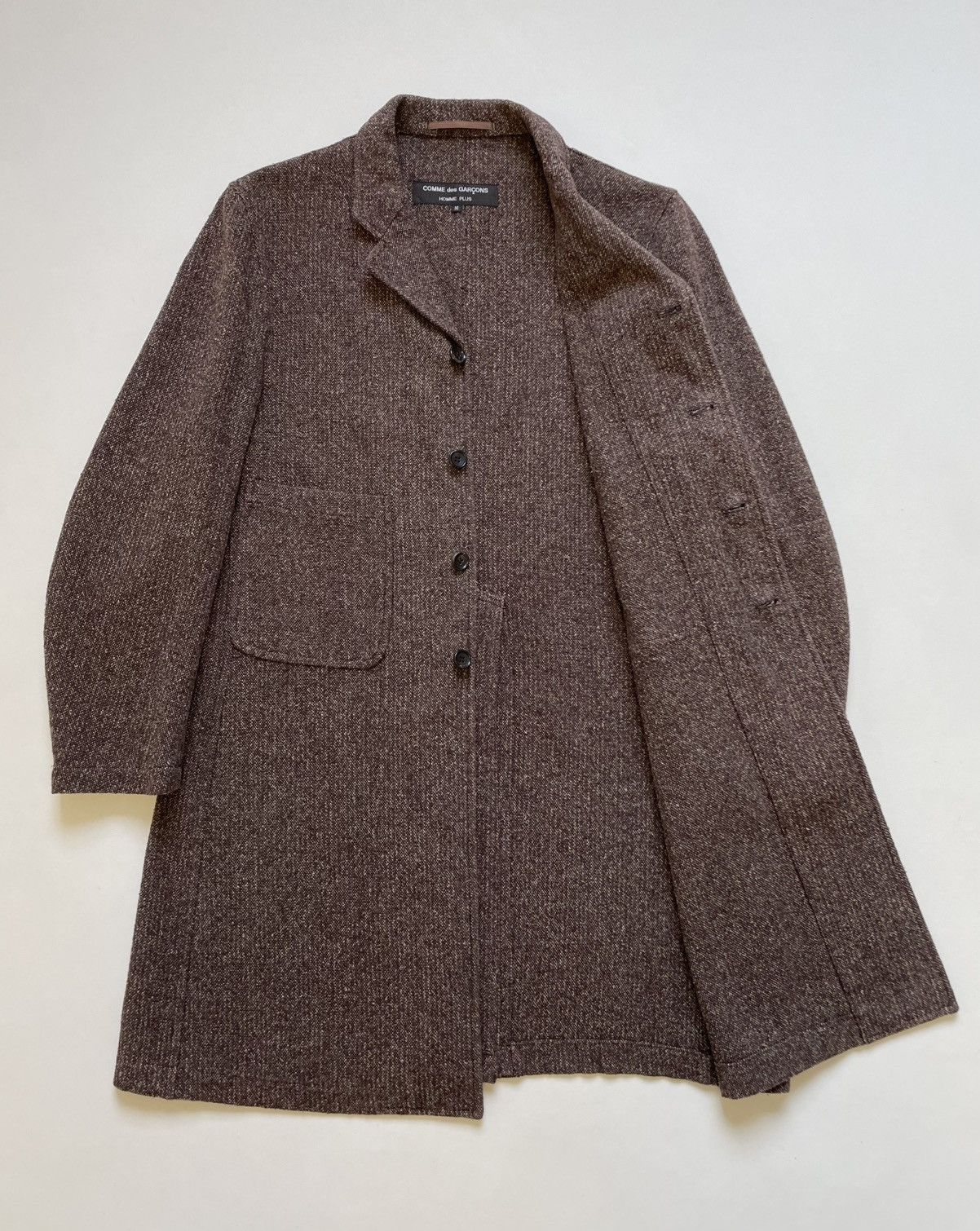 Comme des Garcons Homme Plus S/S 1995 Brown Weave Cotton Overcoat Size US M / EU 48-50 / 2 - 11 Thumbnail