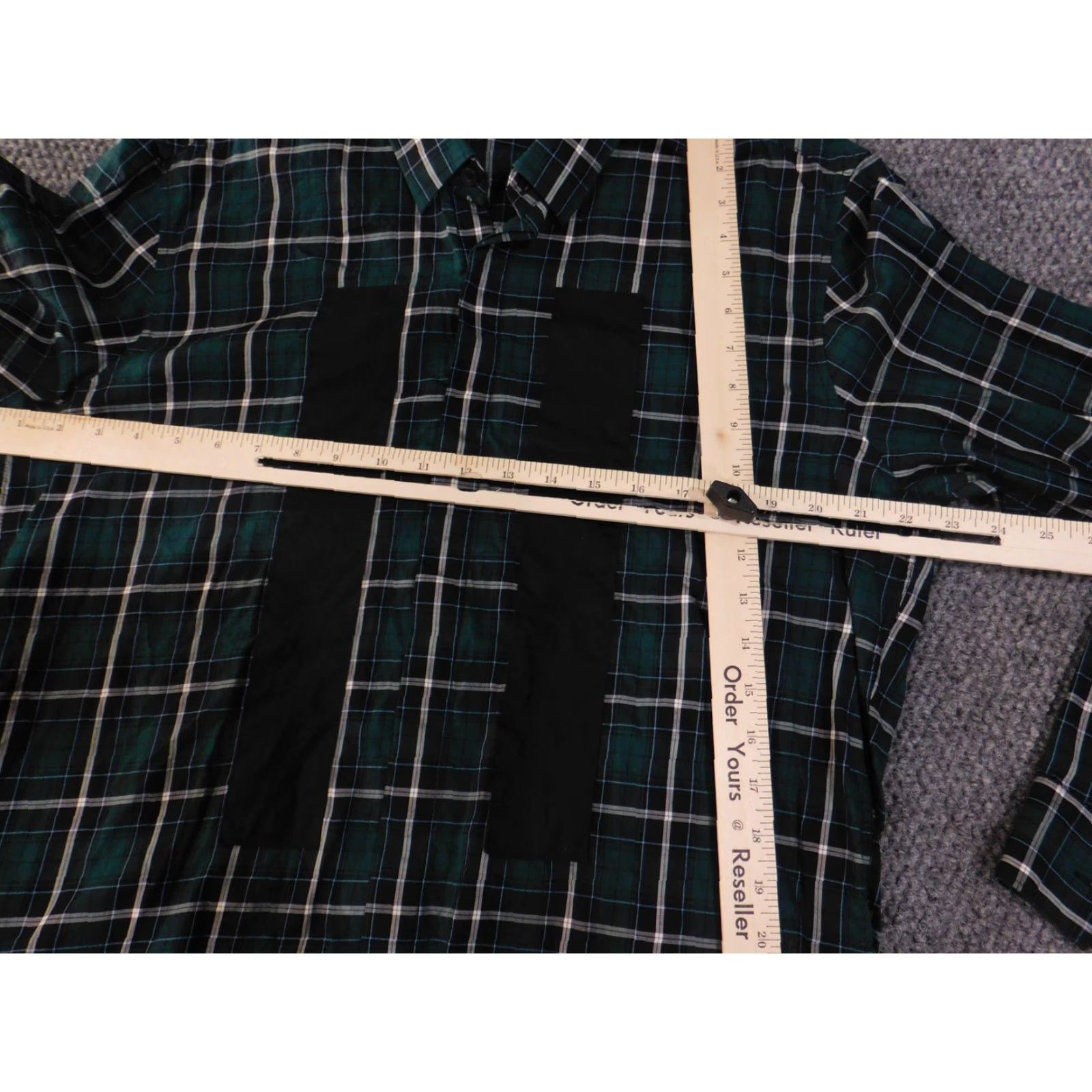 Vintage 7Diamonds Shirt Mens XL Green Plaid Long Sleeve Button Up Casual Patch Cotton Size US XL / EU 56 / 4 - 5 Thumbnail