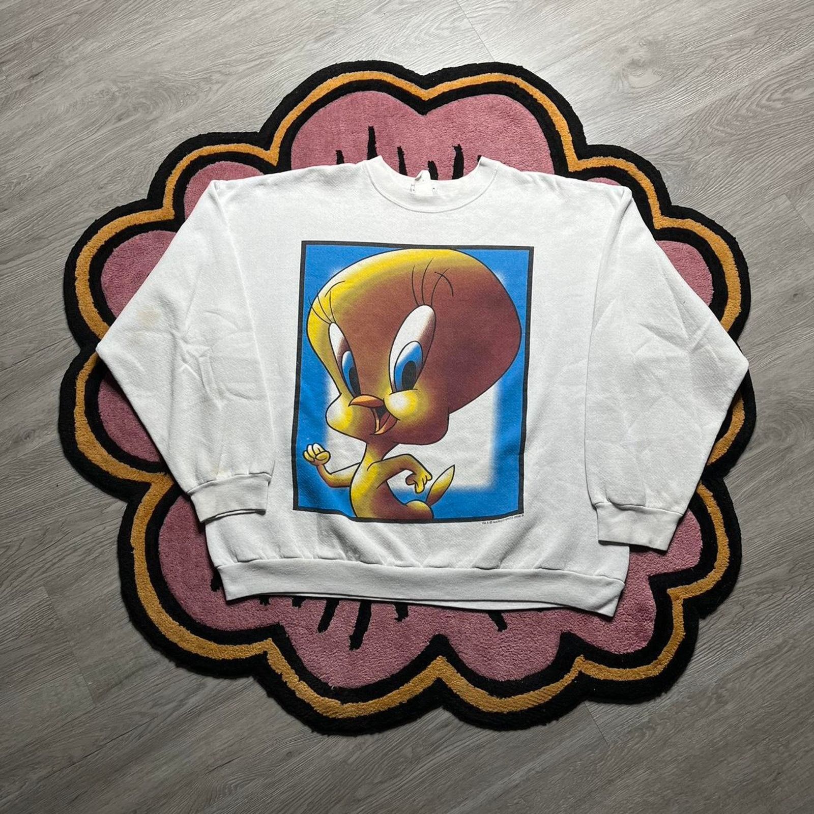 Vintage × Warner Bros Vintage 90’s Looney Tunes Tweety Bird Graphic Sweatshirt Size US XL / EU 56 / 4 - 1 Thumbnail
