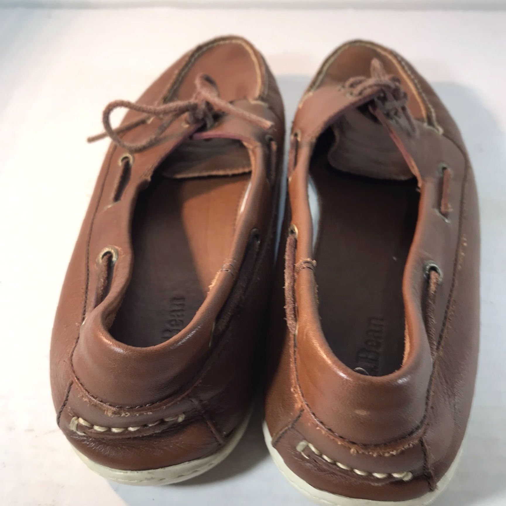 Vintage LL Bean Leather Loafers Men Size 10M Casual Slip On Brown Comfort Dress Shoe Size US 10 / EU 43 - 3 Thumbnail