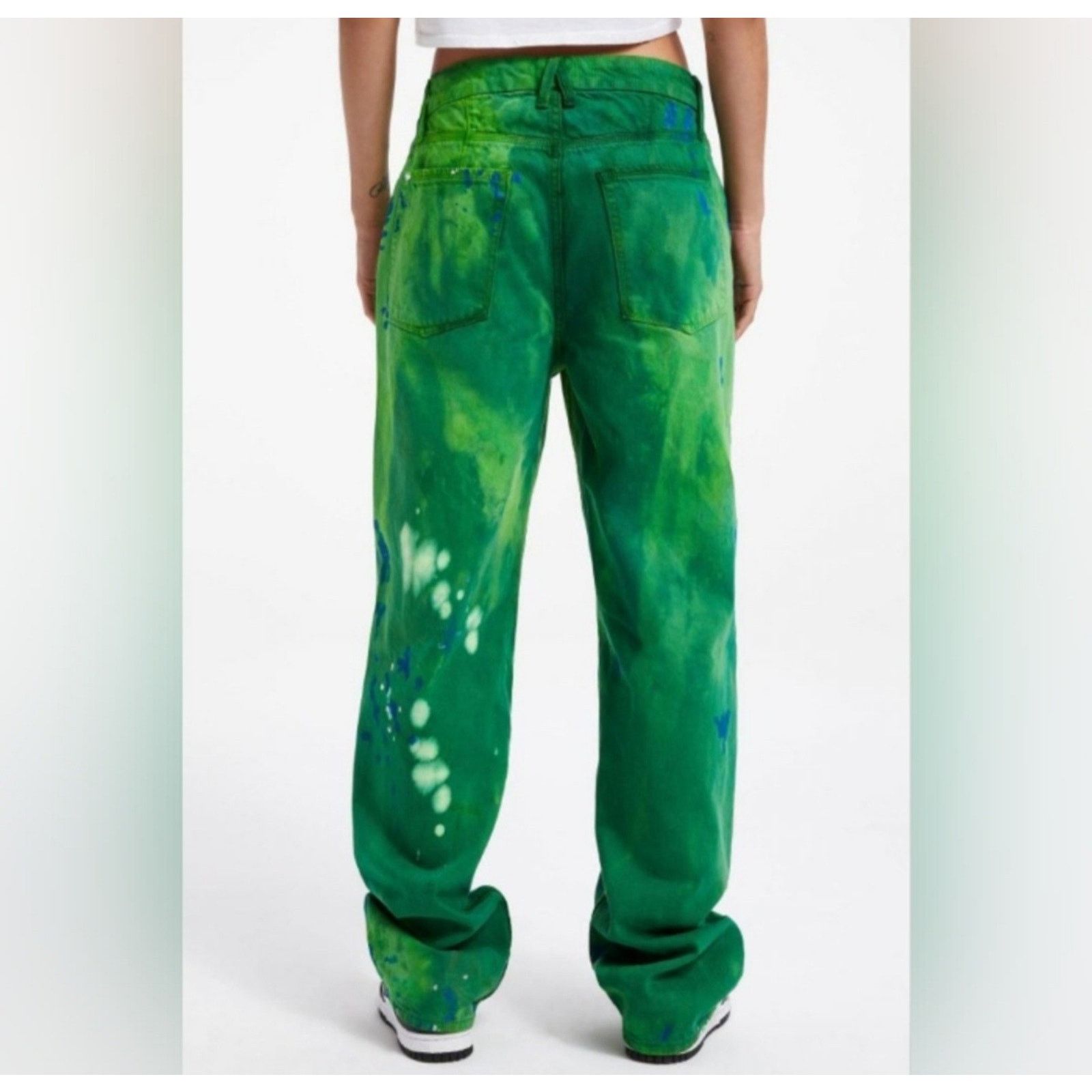 Good American Good American 'Good '90s' Summer Green Tie Dye Jeans 4/27 Size 27" / US 4 / IT 40 - 2 Thumbnail