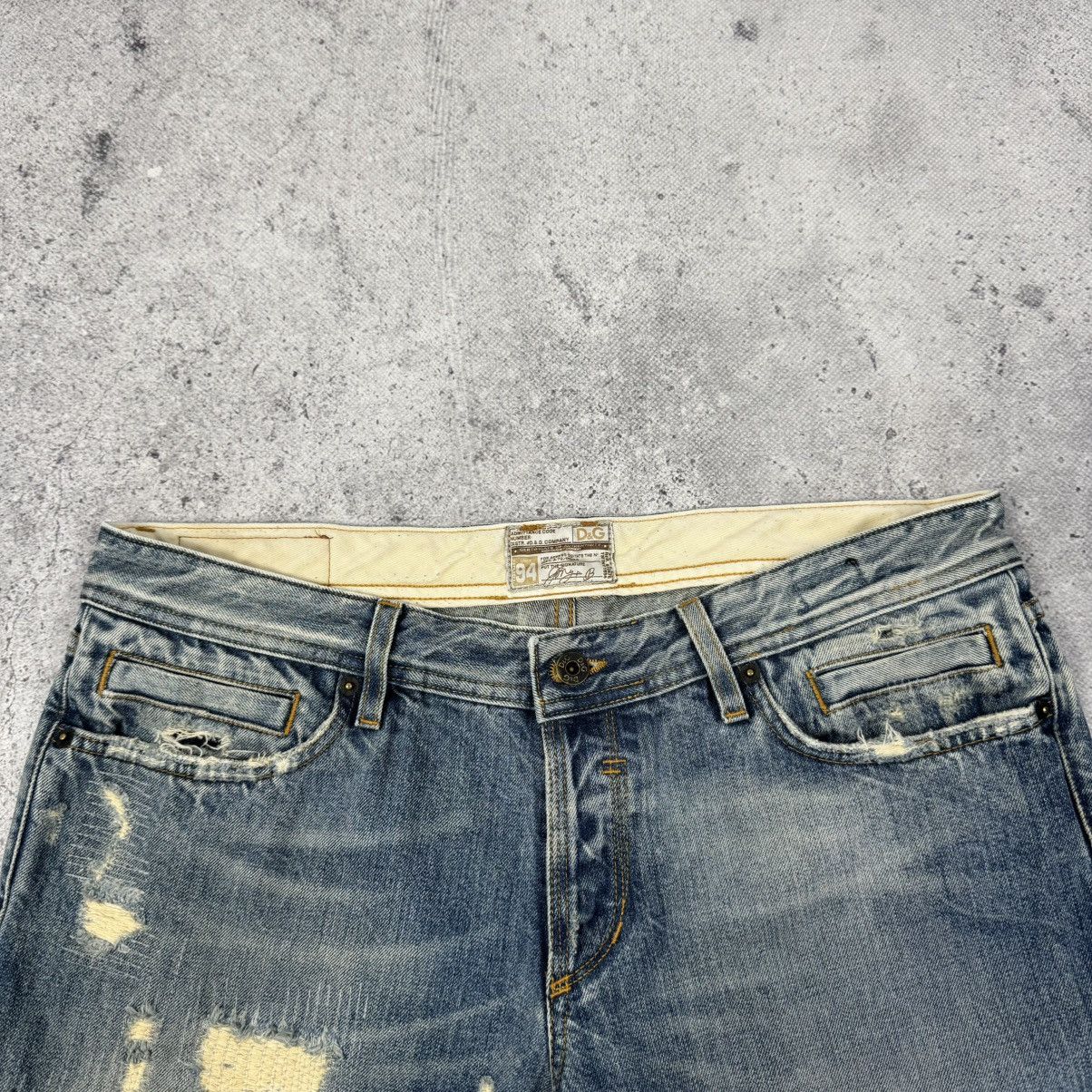 Dolce & Gabbana Vintage Dolce & Gabbana Distressed Avant Garde Denim Jeans Size US 35 - 7 Thumbnail