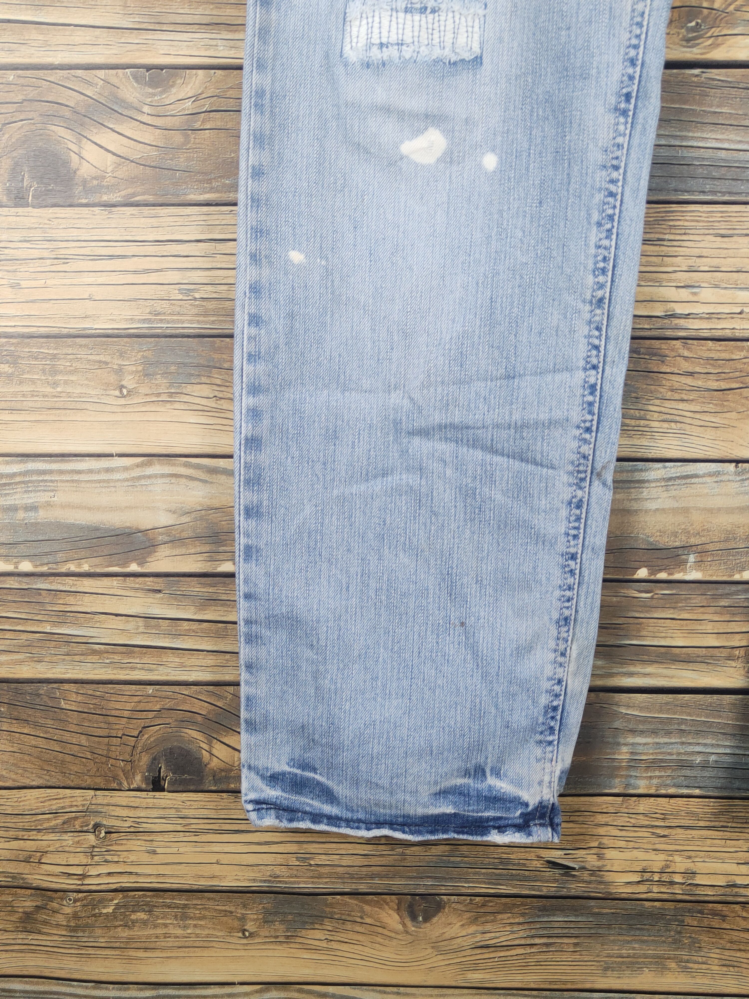 Global Work Global Work Light Blue Distressed Ripped denim Jeans #W1604 Size US 32 / EU 48 - 4 Thumbnail