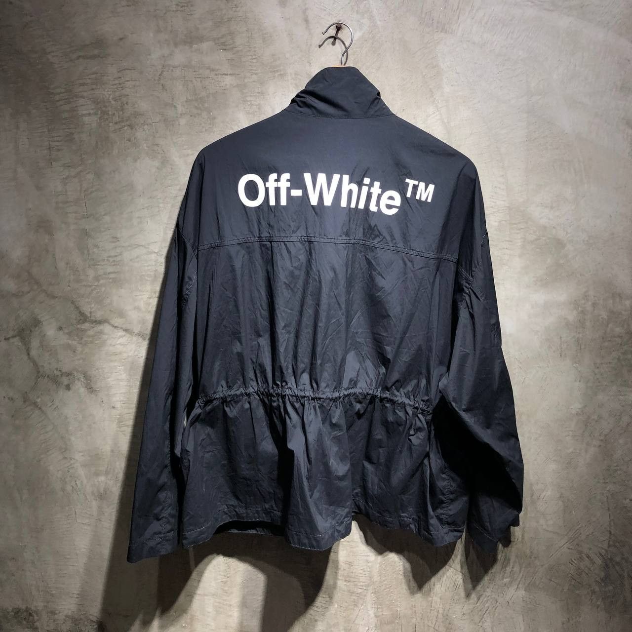 Off-white spell out logo nylon jacket