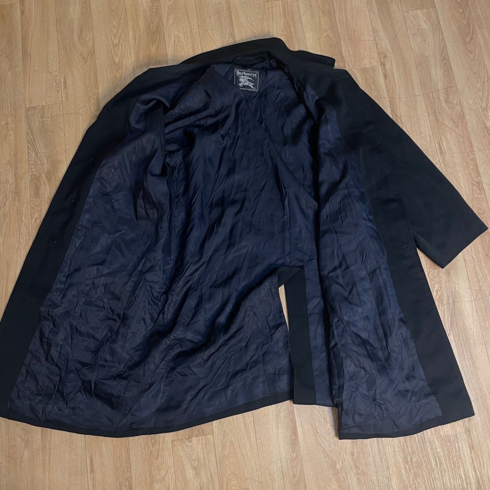 Burberry VINTAGE Burberry Trench Coat VIRGIN WOOL jacket BLUE navy Size US L / EU 52-54 / 3 - 13 Thumbnail