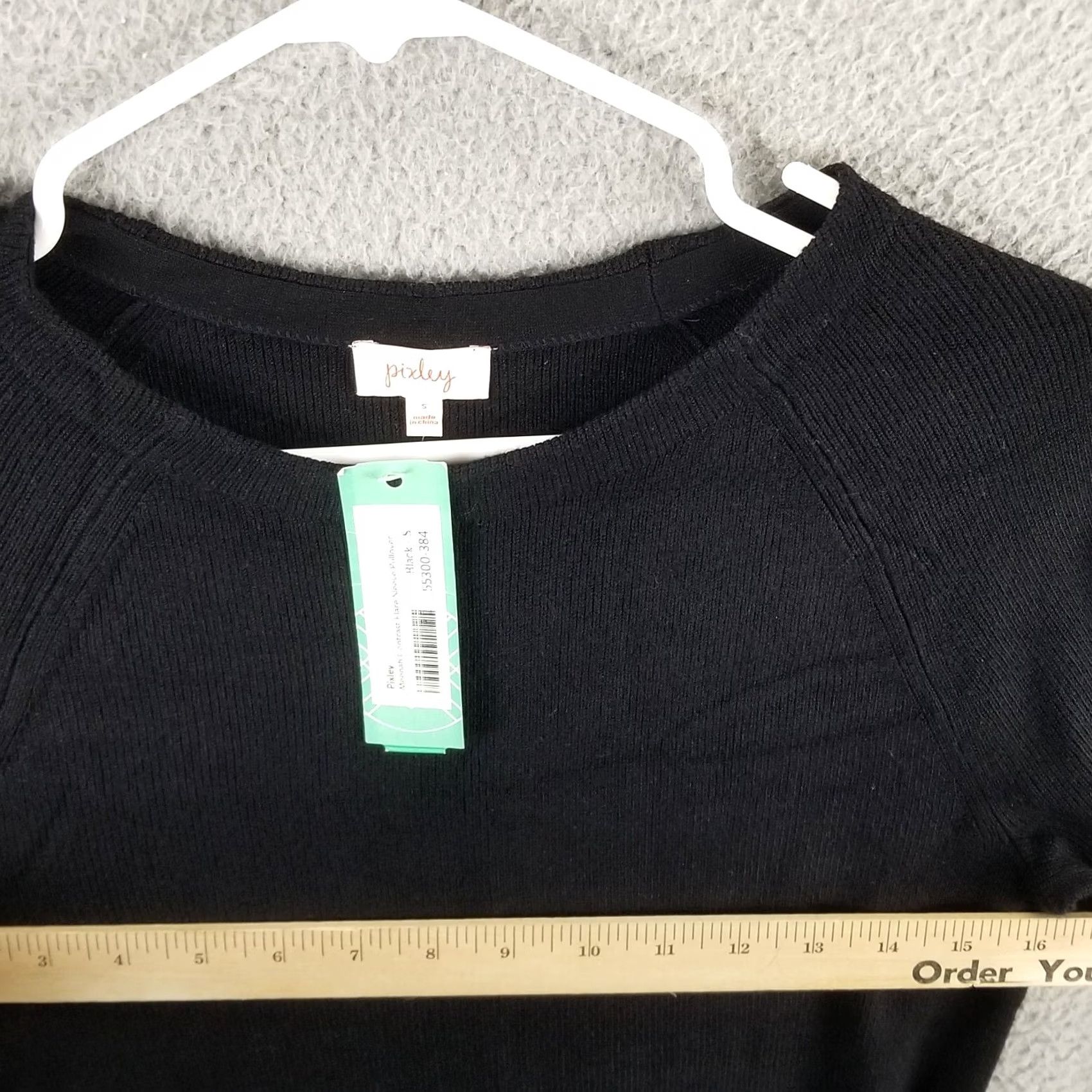 Vintage PIXLEY Sweater Flare Sleeve Black Teen Small Pullover Knit Round Neck Long Sleeve Winter Fall Women’s XS-Teen Small No pattern Size S / US 4 / IT 40 - 7 Thumbnail