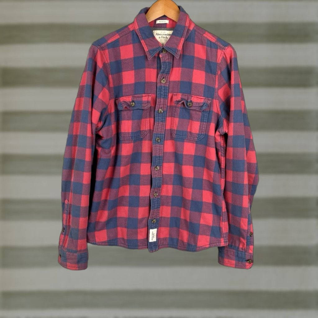 Abercrombie & Fitch VINTAGE Abercrombie & Fitch Thermal Lined Flannel Shirt Mens Large Plaid Red, Button-Up, Long Sleeve Size US L / EU 52-54 / 3 - 1 Thumbnail