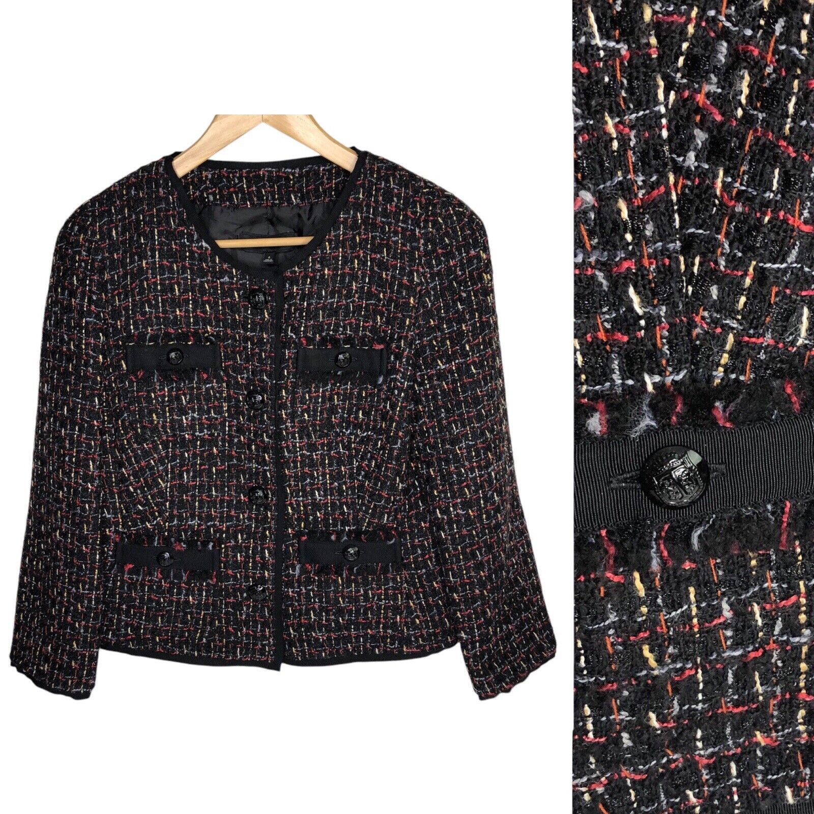 Talbots Talbots Blazer Jacket Sz 6 Women Black Red Wool Blended Size M / US 6-8 / IT 42-44 - 1 Thumbnail