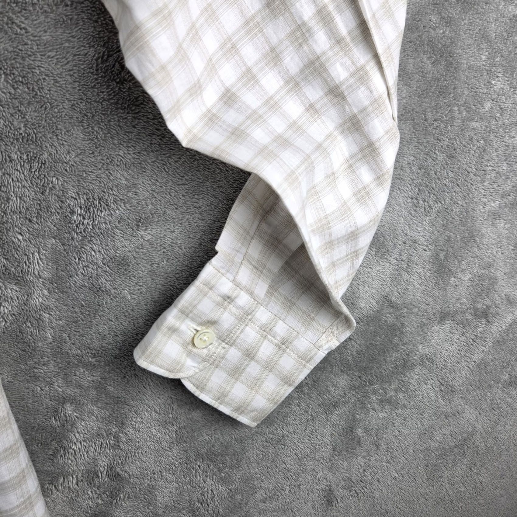 Z Zegna Zegna Shirt Mens Medium Blue Plaid Centoquaranta Twill Linen Blend Button Down Size US M / EU 48-50 / 2 - 7 Thumbnail