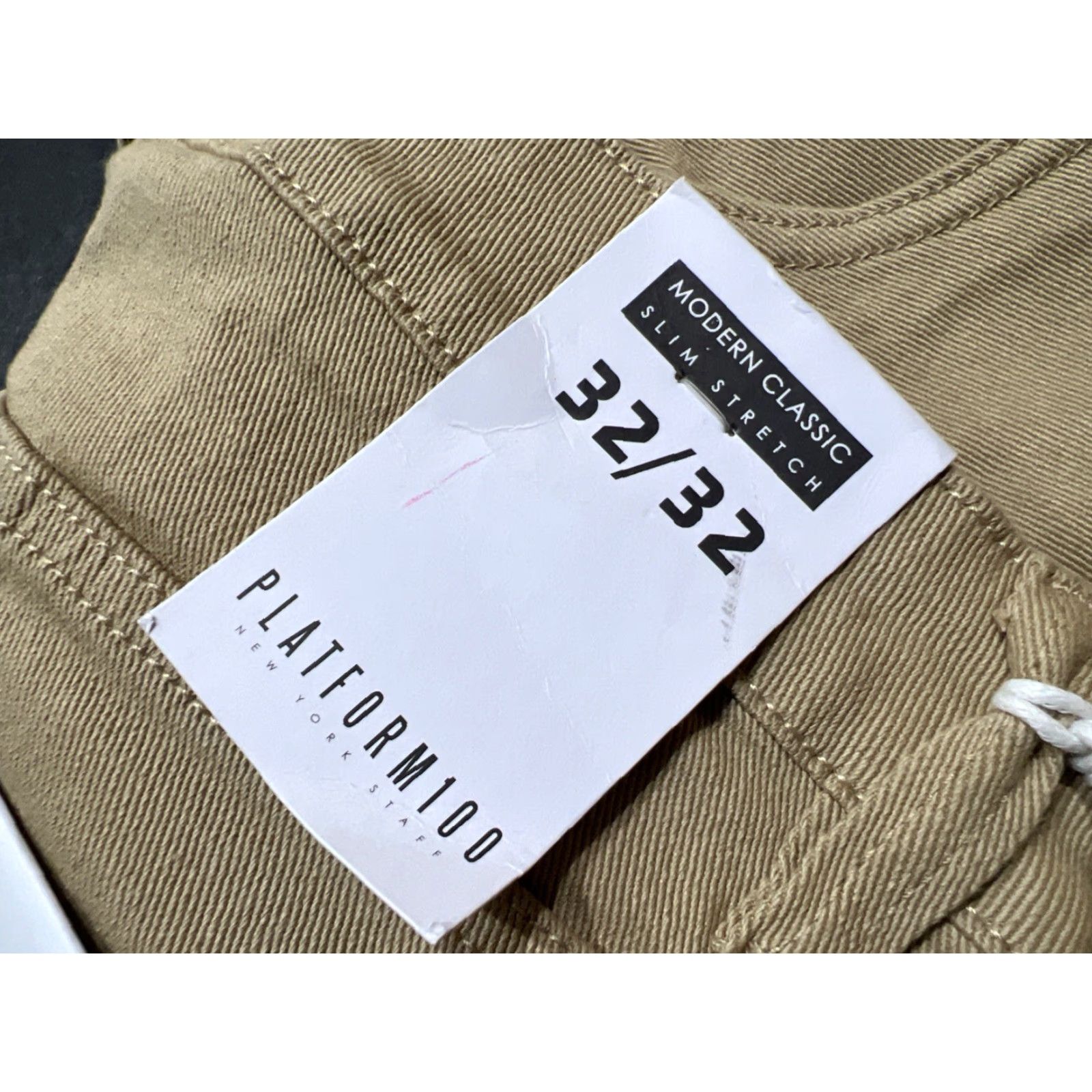 Denime Platform 100 Women Jeans Slim Stretch Denim Khaki 32x32 Pants Size 24" / US 00 / IT 34 - 6 Thumbnail
