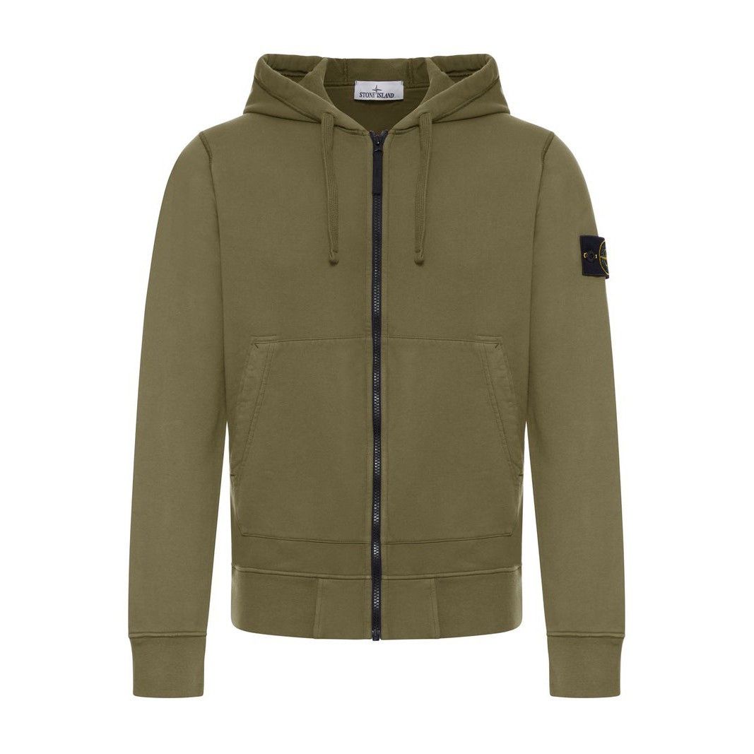 Stone Island STONE ISLAND Organic Military Green Cotton Hoodie New ...