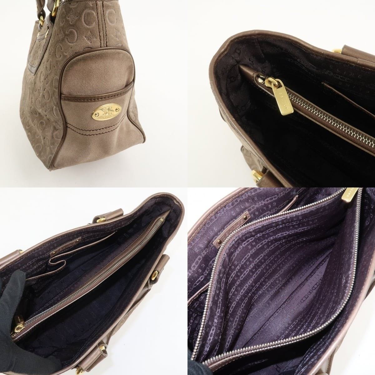 Celine Celine Macadam Boogie Suede Satchel Tan Size ONE SIZE - 7 Thumbnail