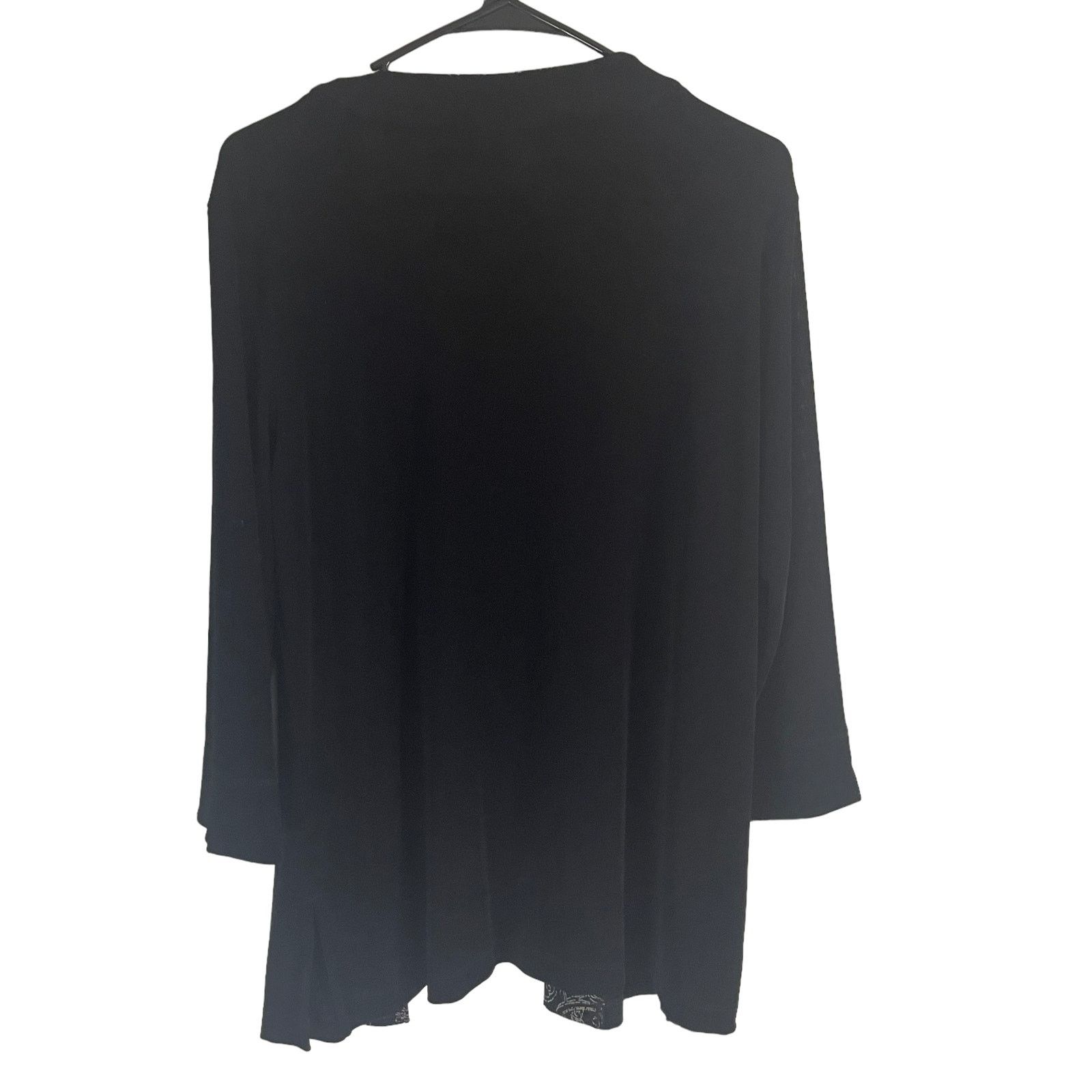 Chicos Chico's Size Medium Black Open Front Black Acetate Cardigan Size M / US 6-8 / IT 42-44 - 4 Thumbnail