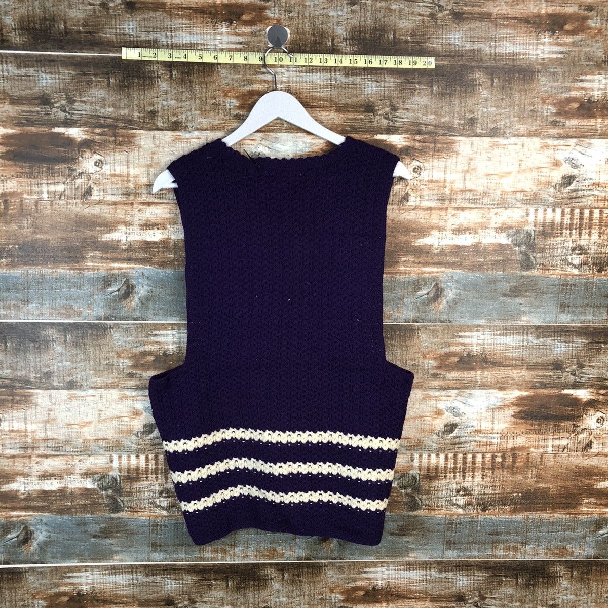 Homespun Knitwear × Japanese Brand × Vintage Japanese Brand Dark Purple Knitwear Vest #A2249 Size M / US 6-8 / IT 42-44 - 12 Thumbnail
