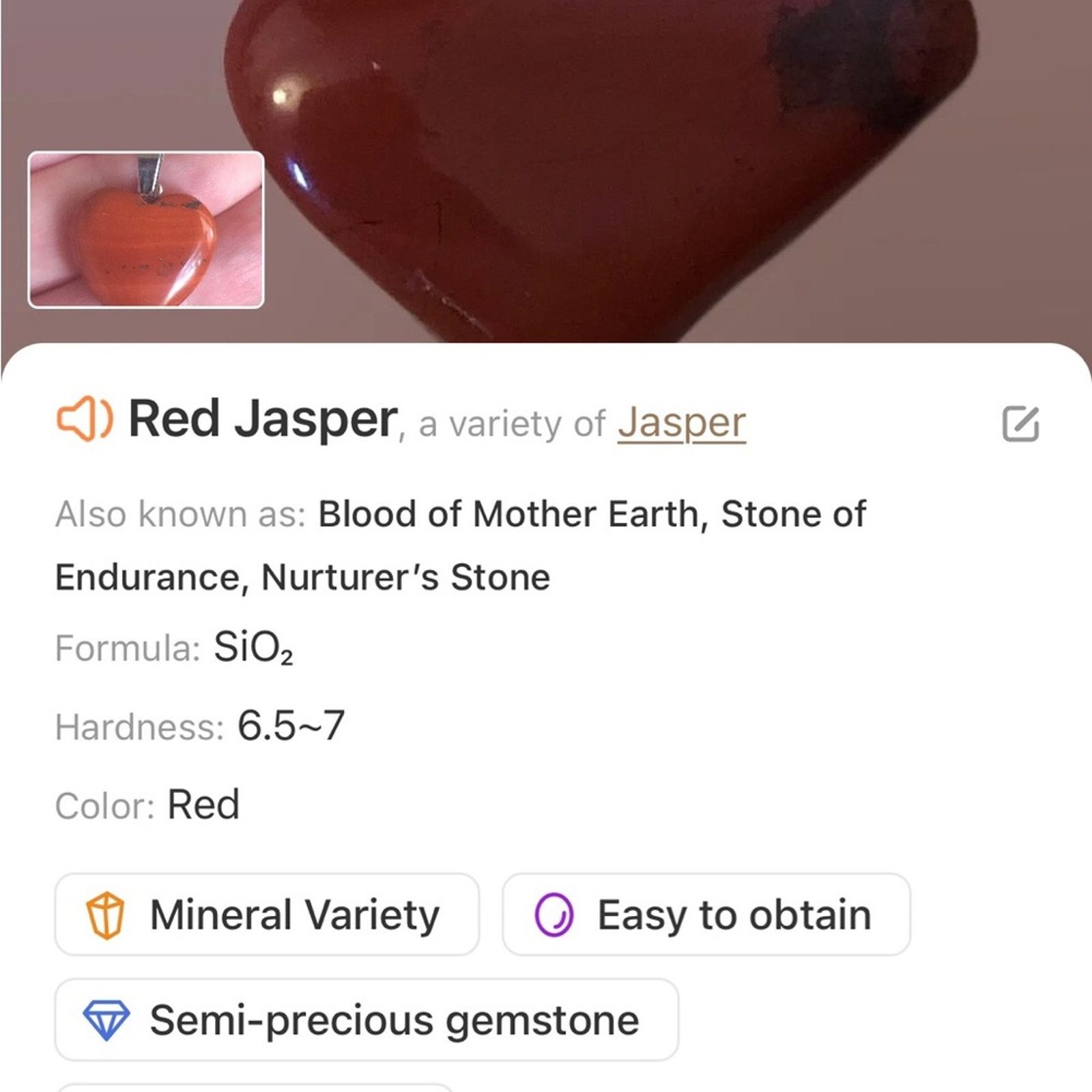 Handmade Handcrafted red jasper heart pendant on chain necklace Size ONE SIZE - 12 Thumbnail