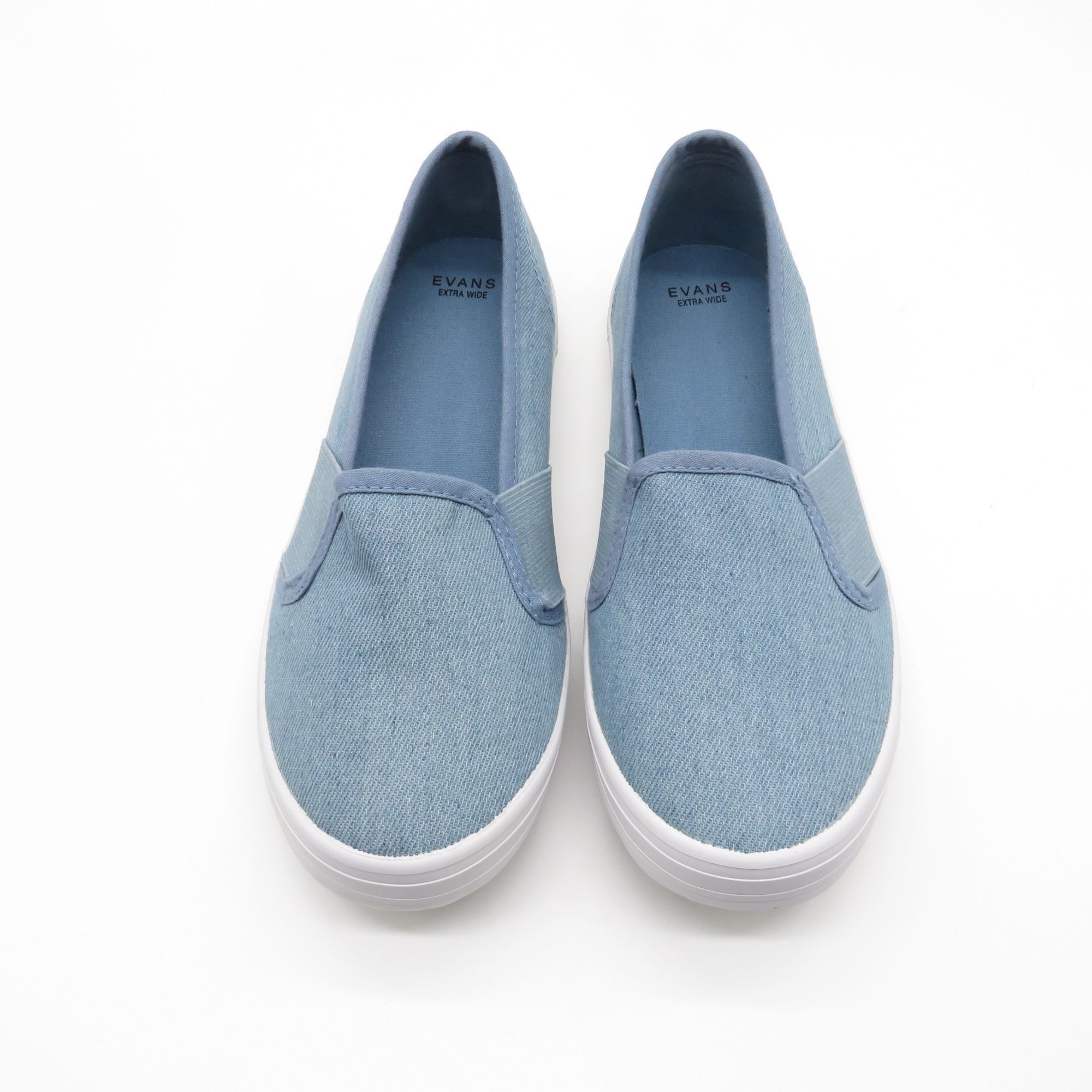 Other Evans Womens Slip-On Denim Sneakers Size 6EEE Blue Casual Sh Size US 6 / IT 36 - 1 Thumbnail