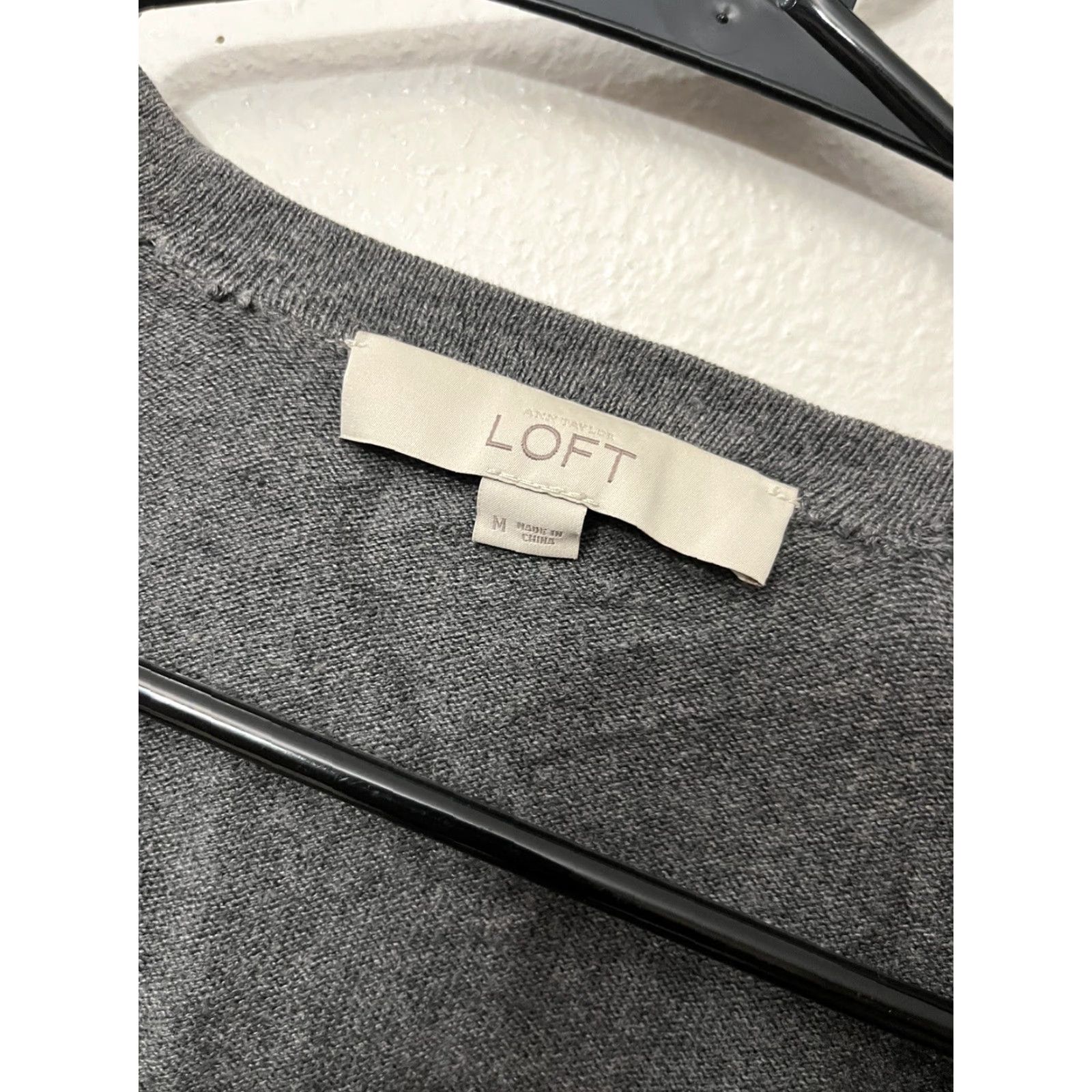 Ann Taylor VINTAGE Ann Taylor Loft Sweater Cardigan Gray Long Sleeve Open Front M Women Knit Cotton Blend US Size M Size M / US 6-8 / IT 42-44 - 4 Thumbnail