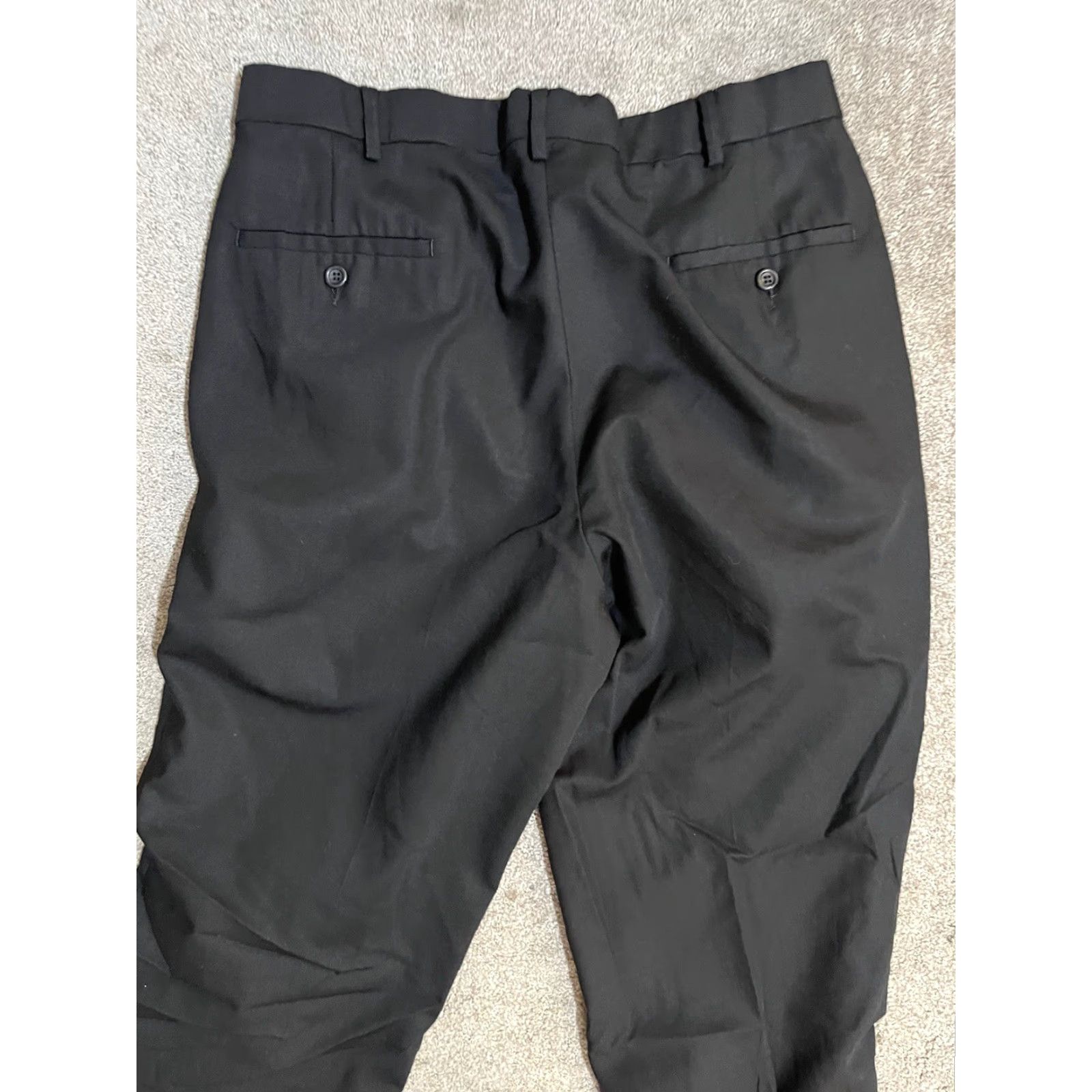 Dockers DOCKERS Premium Pleated Dress Black Pants 36x32 Relaxed Fit Polyester Wool Pants Men Regular 36 Black Pleated Straight 36x32 Dockers Premium Mens Size US 36 / EU 52 - 4 Thumbnail