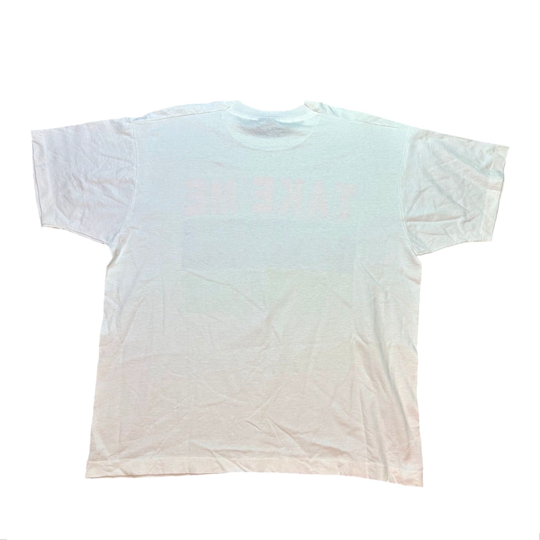 Vintage VINTAGE Take Me Drunk I’m Home Graphic Shirt XL White Mens T-Shirt 90s Quotes Beer Dad Neon Graphic Print Vintage Size US XL / EU 56 / 4 - 2 Thumbnail