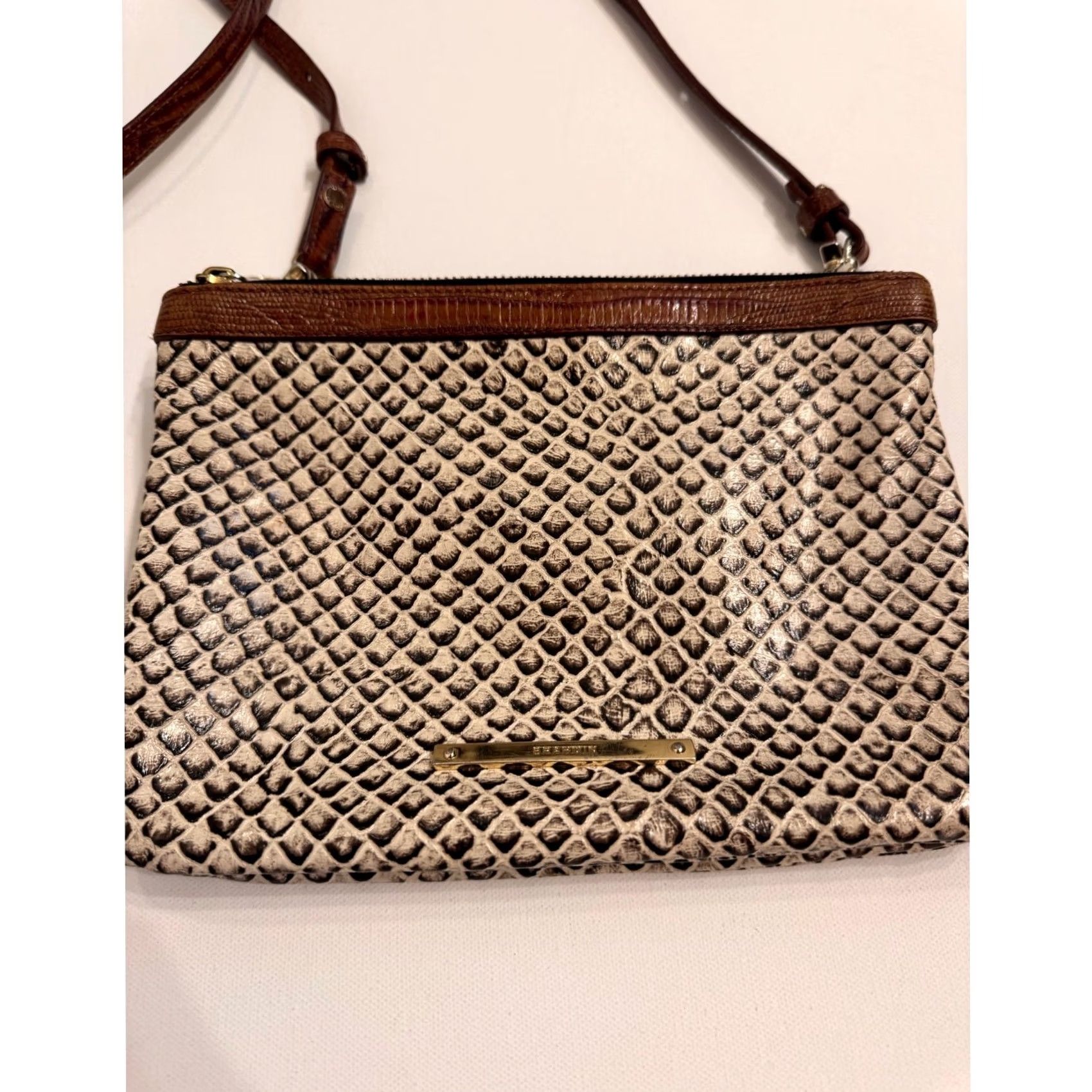 BRAHMIN Brahmin Crossbody Bag Onyx Java Leather White/Brown 2 Zip Women Size ONE SIZE - 2 Thumbnail