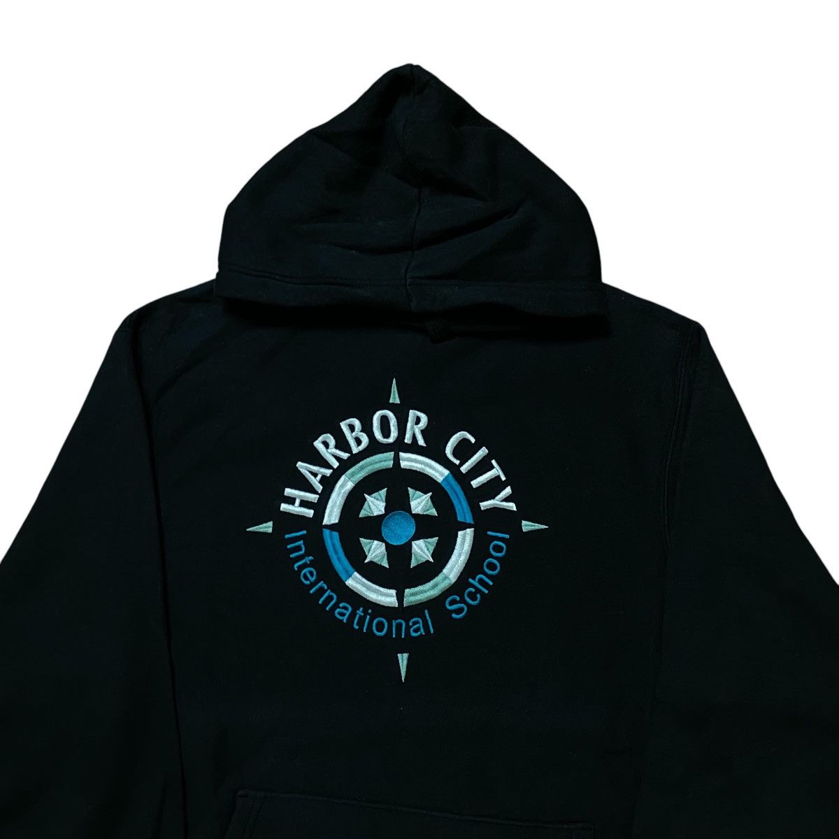 Vintage Vintage 90's Sport-Tek Harbor City Int. School Hoodies Size US M / EU 48-50 / 2 - 3 Thumbnail