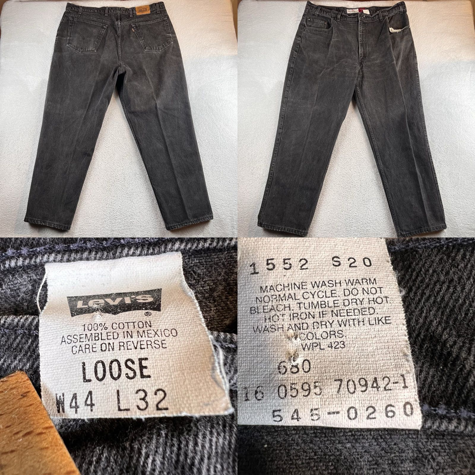 Levi's VINTAGE Levi's 545 Jeans Mens 44x32 Black Denim Tapered Relaxed 90s Grunge 5-Pocket Design Mens Jeans Size US 44 / EU 60 - 9 Thumbnail