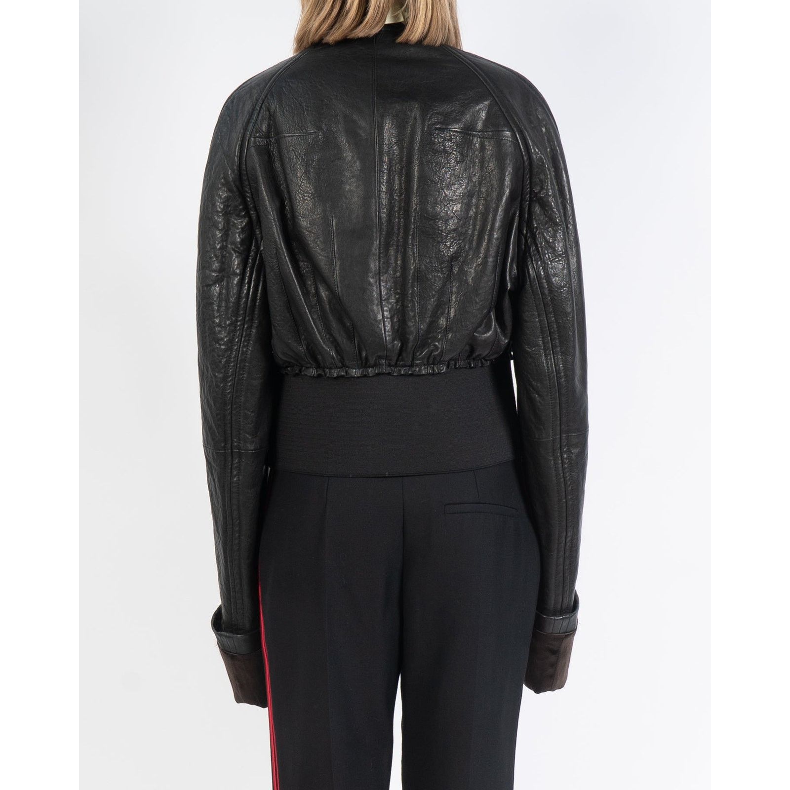 Haider Ackermann FW15 Oversized Sleeves Bomber in Black Leather Size S / US 4 / IT 40 - 6 Thumbnail