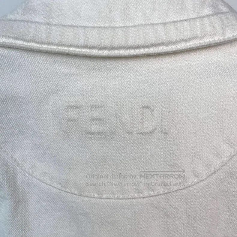 Fendi Fendi White Pocket Embossed Cotton Collar Single-breasted Size XS / US 0-2 / IT 36-38 - 3 Thumbnail