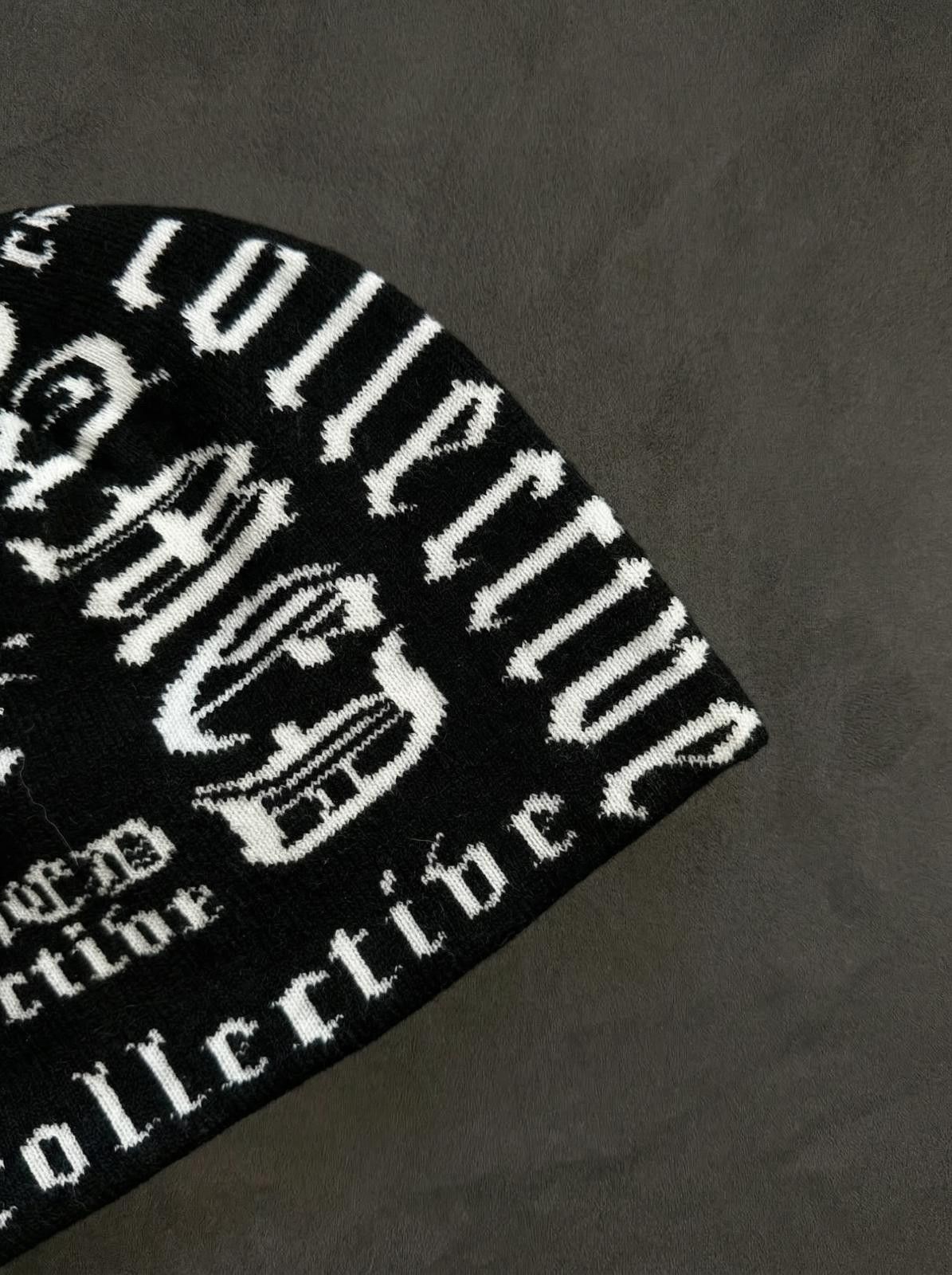 Named Collective Named Collective Gothic Lettering No Cuff Knit Black Beanie Size ONE SIZE - 3 Thumbnail