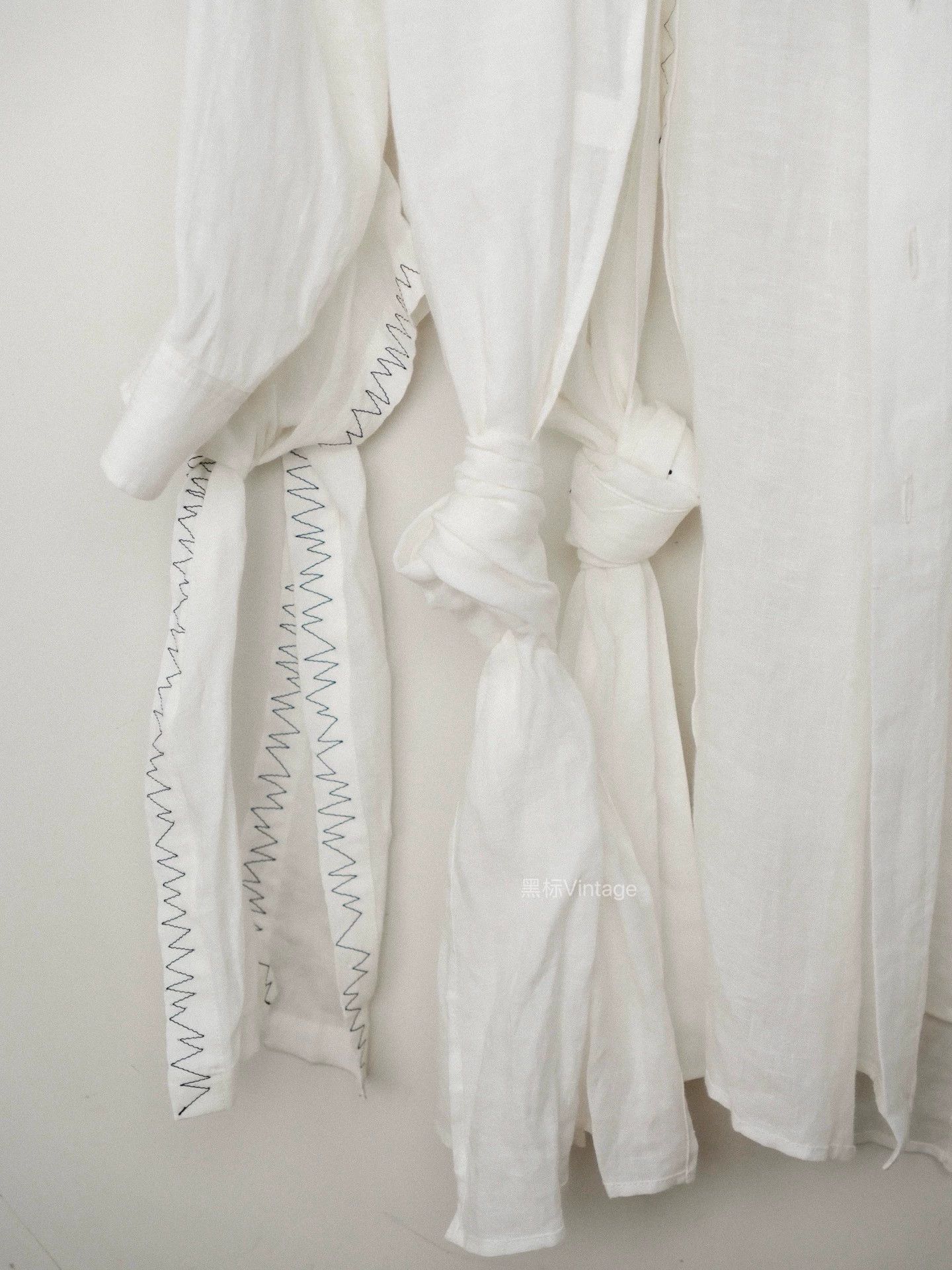 Yohji Yamamoto Yohji Yamamoto 24ss Vntg Dbl Collar Knot Linen Shirt Size US XL / EU 56 / 4 - 4 Thumbnail