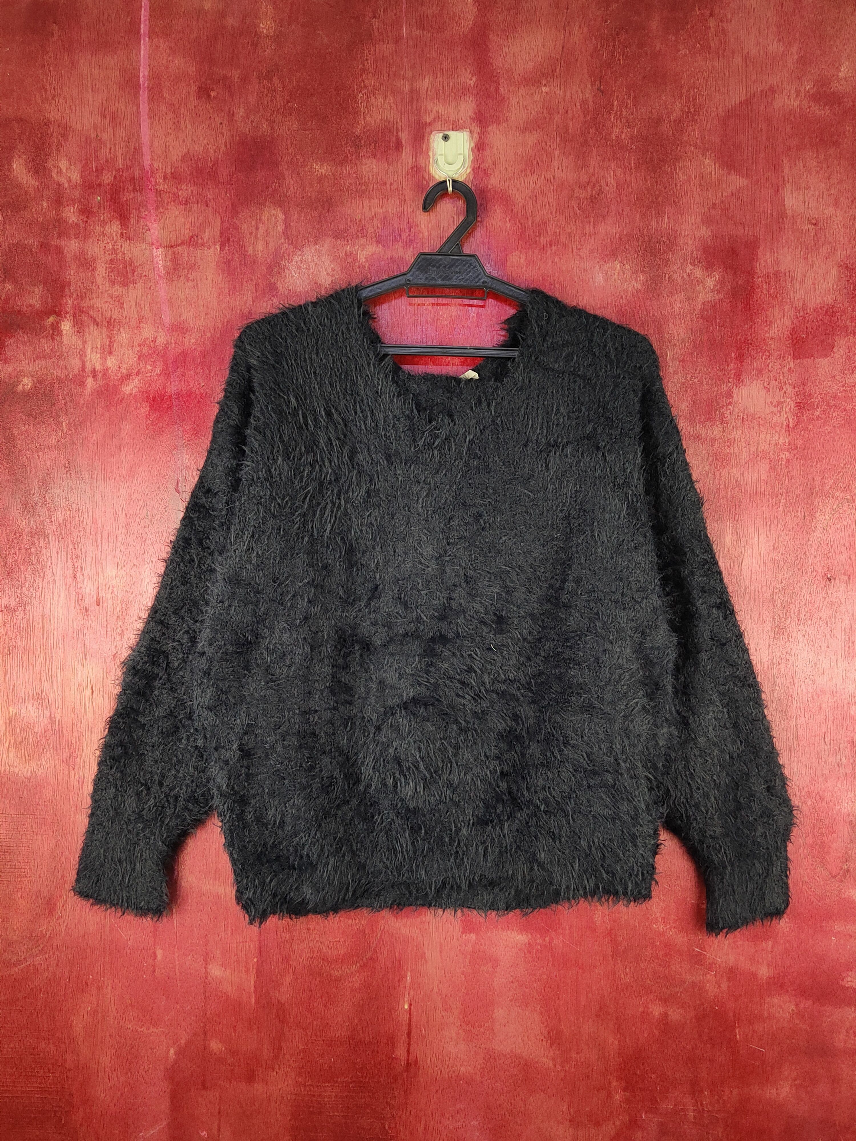image of Gu Navy Shag Shaggy Fur Mohair Knitwear S1999 in Dark Navy, Women's (Size Large)