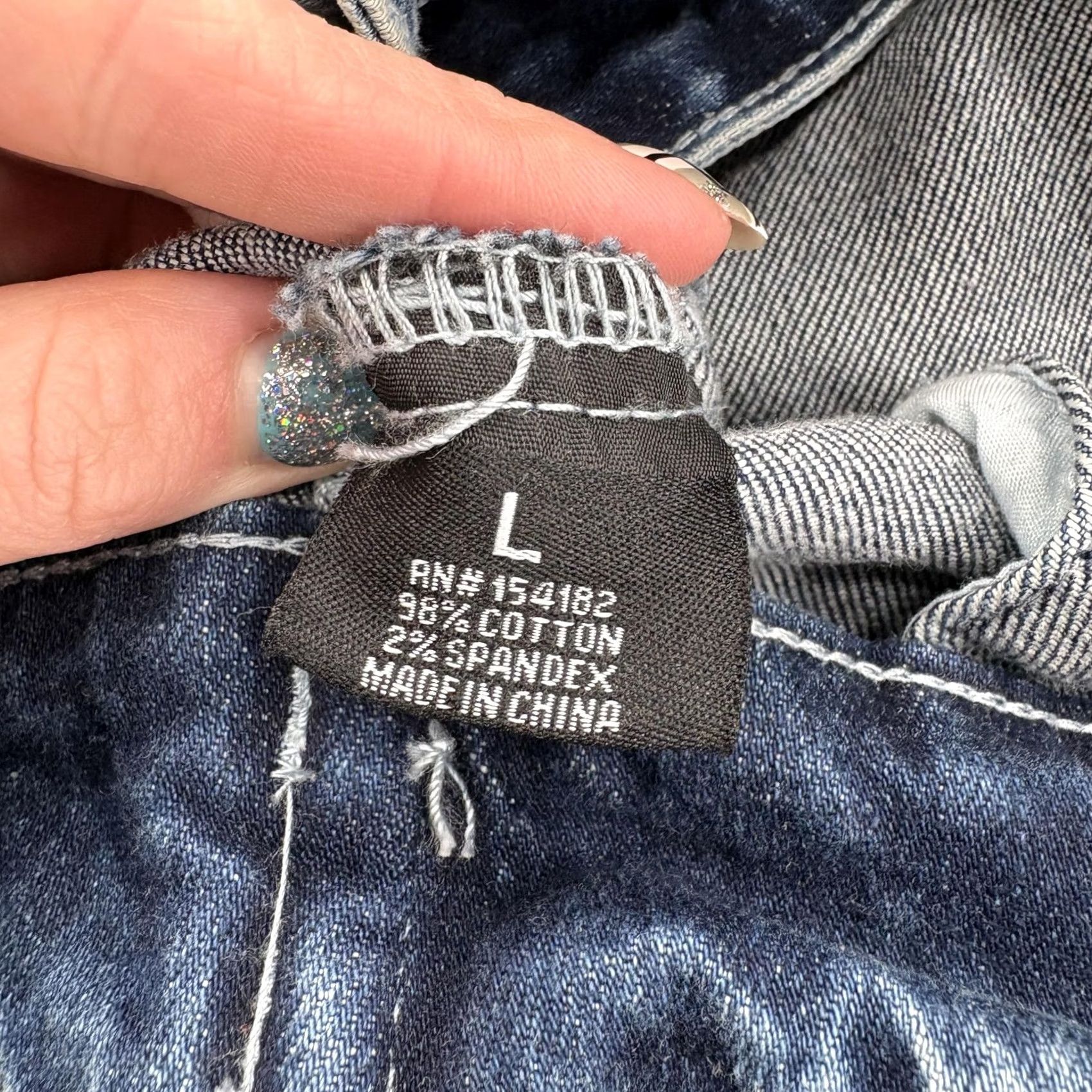 Denime KLOUD9 Denim Jacket Mens L Regular Blue Acid Wash Checkered Sleeve Streetwear Grunge Bomber Casual Fall Spring Jacket Mens Size US L / EU 52-54 / 3 - 5 Thumbnail